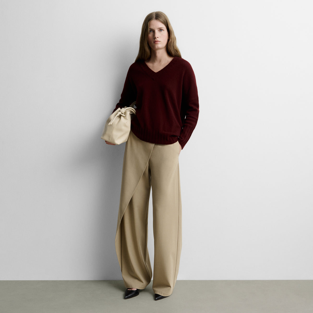 Loose V-neck sweater