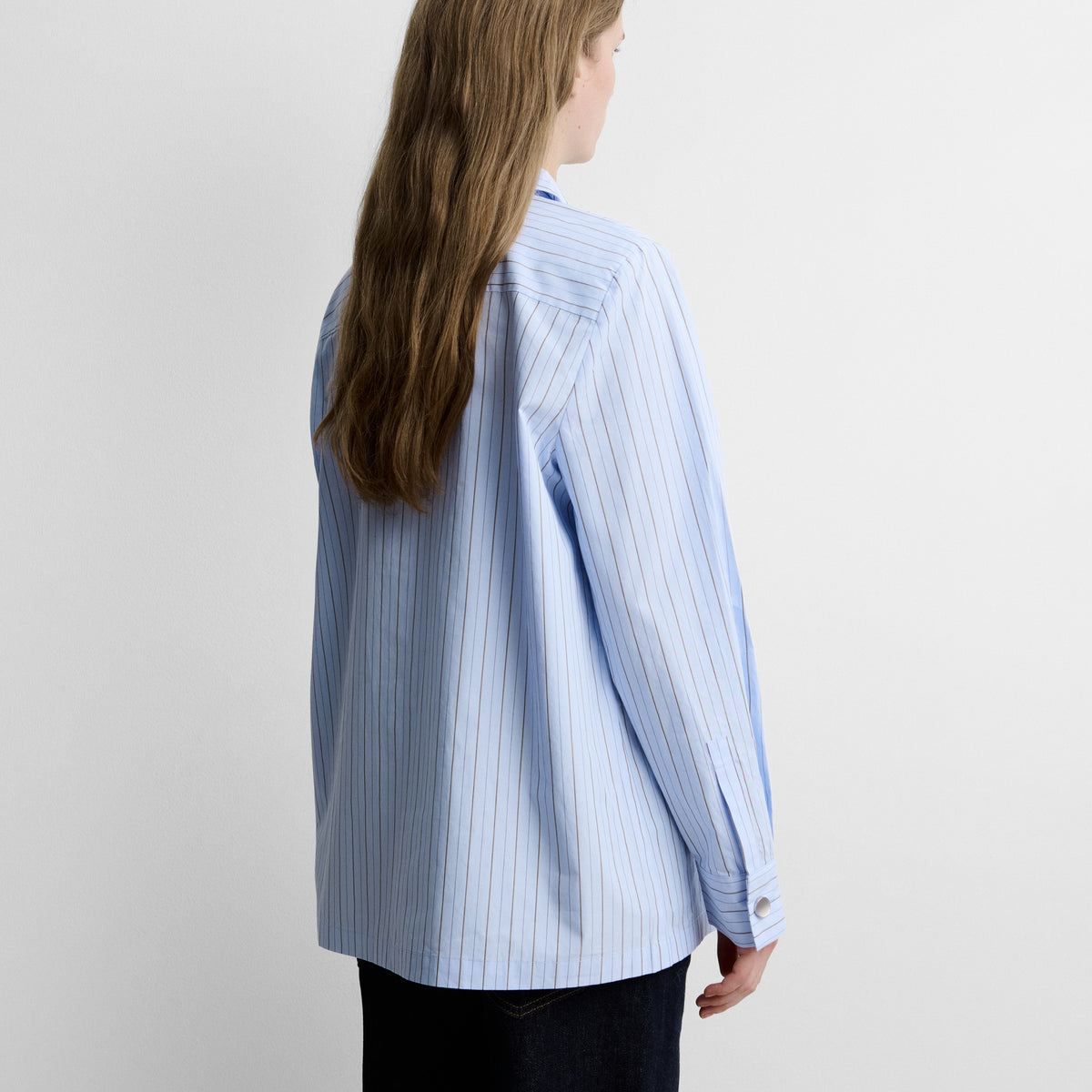 Striped button-up shirt