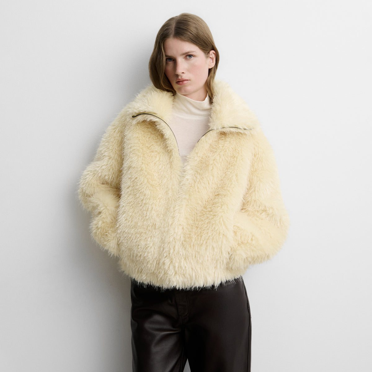 Short faux-fur jacket