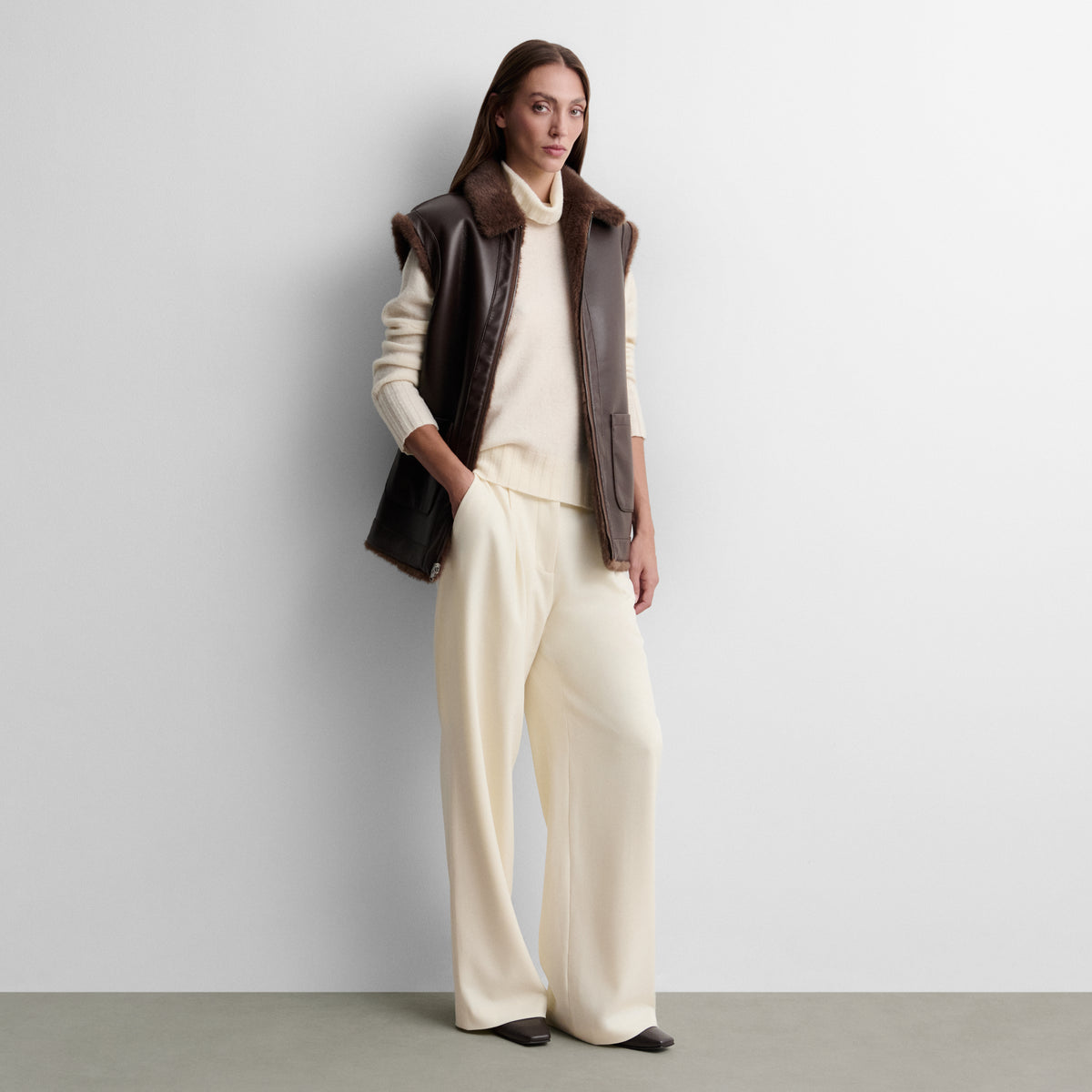 Reversible faux fur gilet