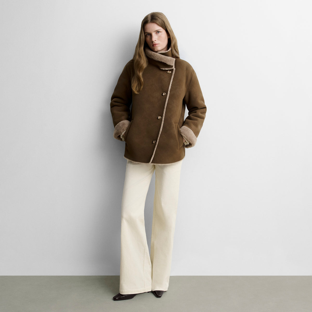 Faux fur short coat