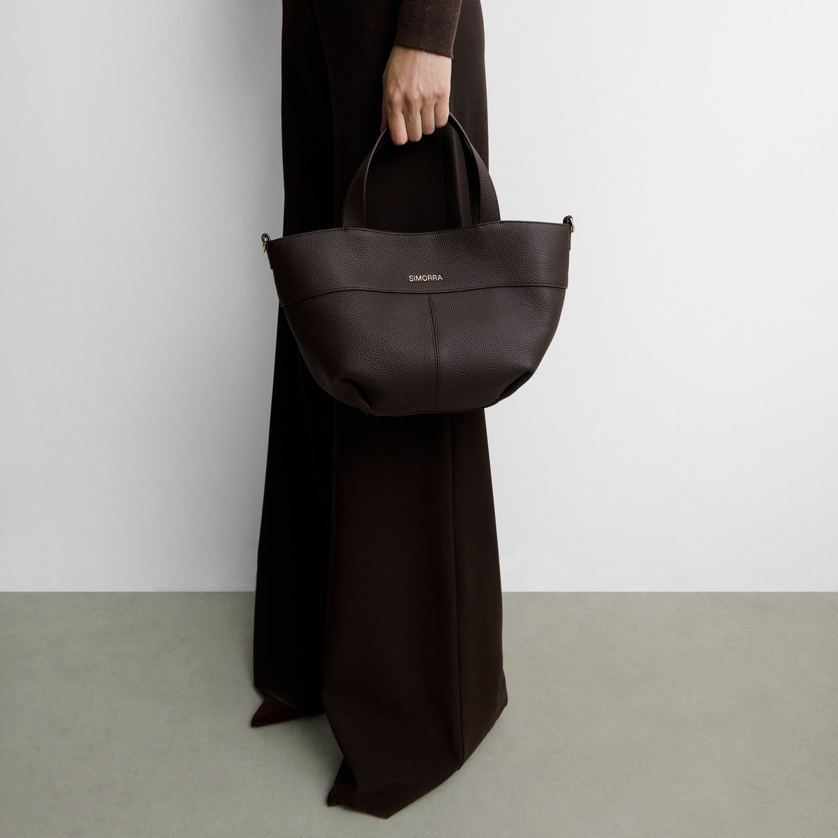 Leather shopper bag