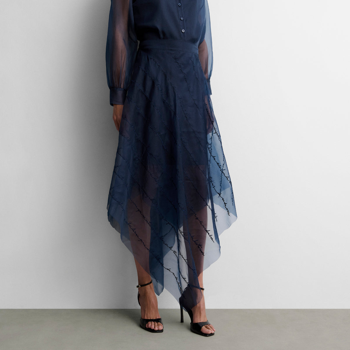 Embroidered organza skirt