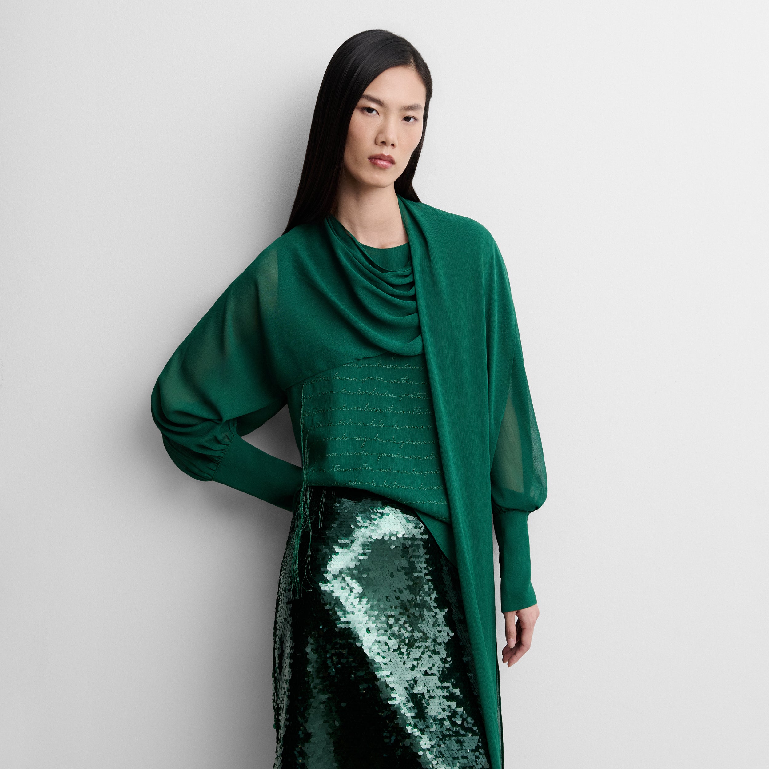 Sequined pencil skirt