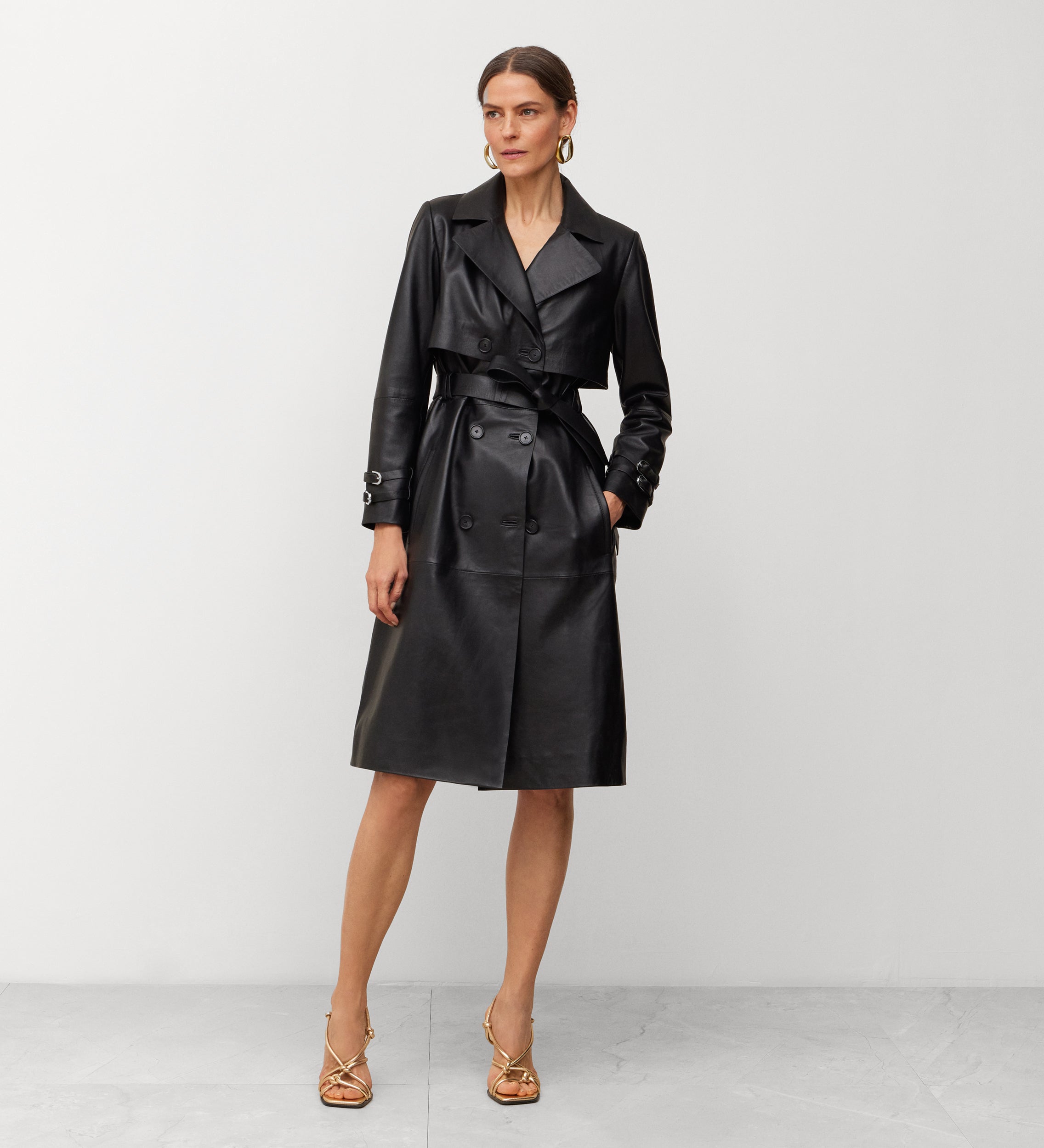 Napa trench coat with buckles