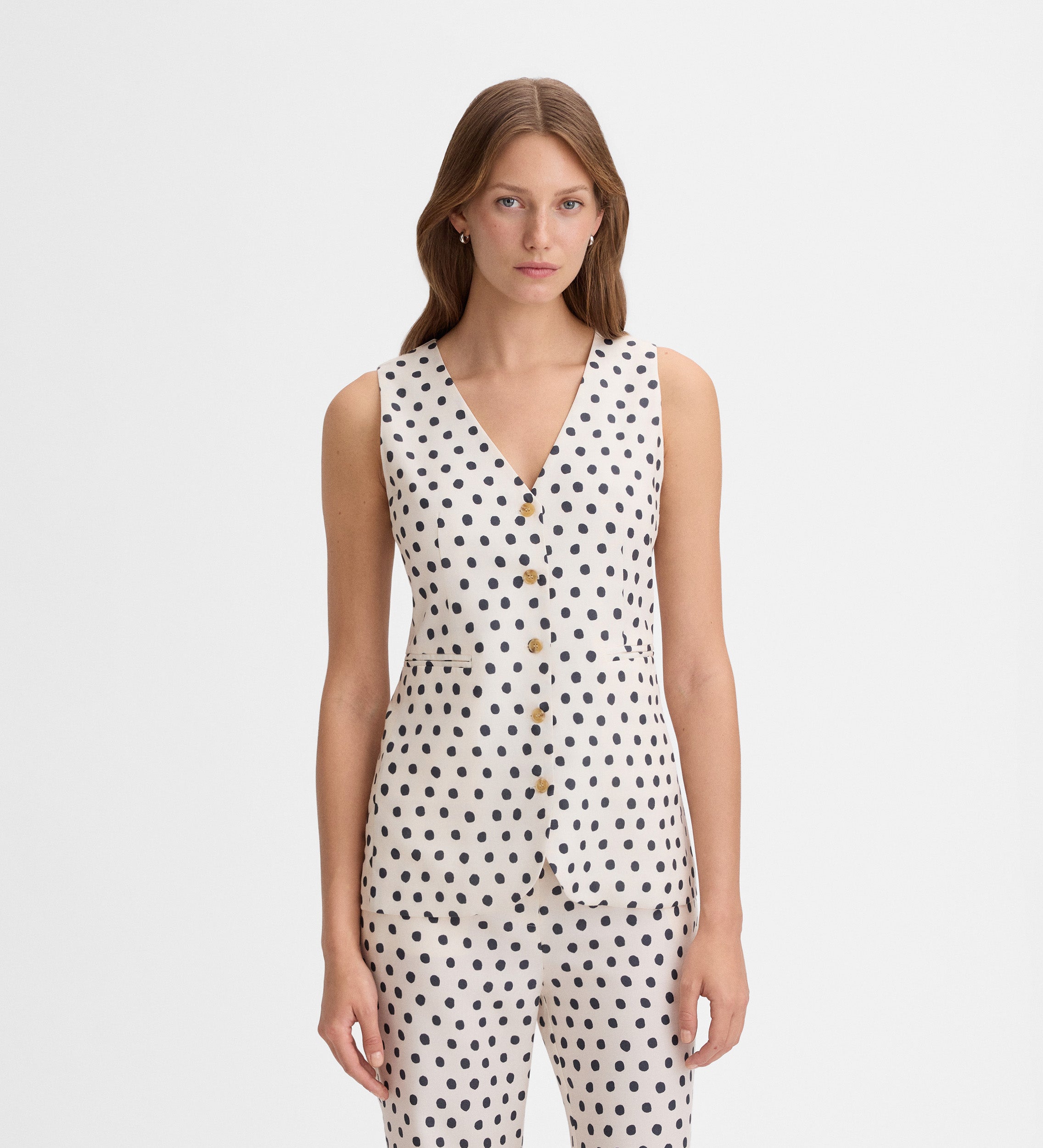 Polka dot print vest