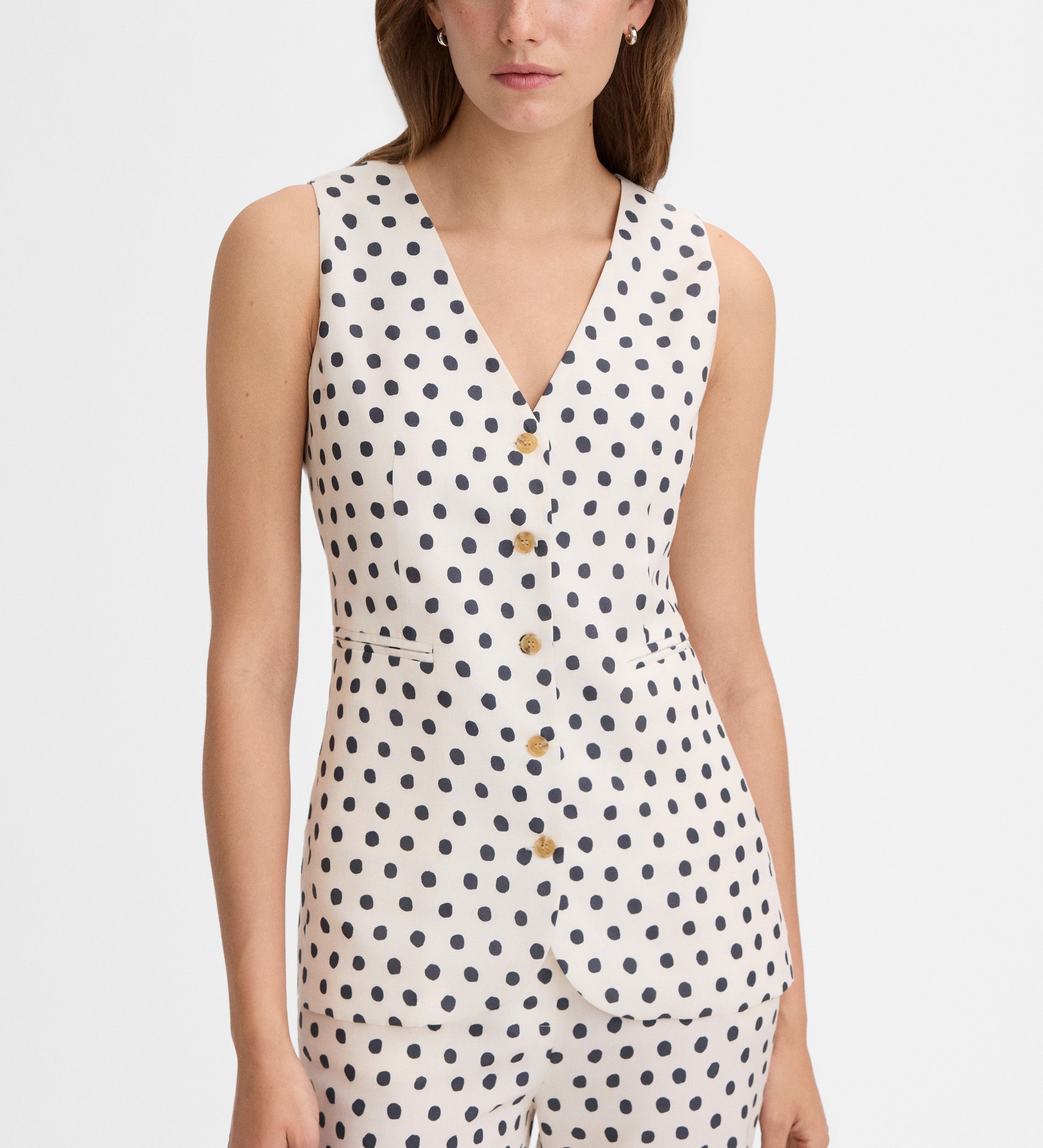 Polka dot print vest