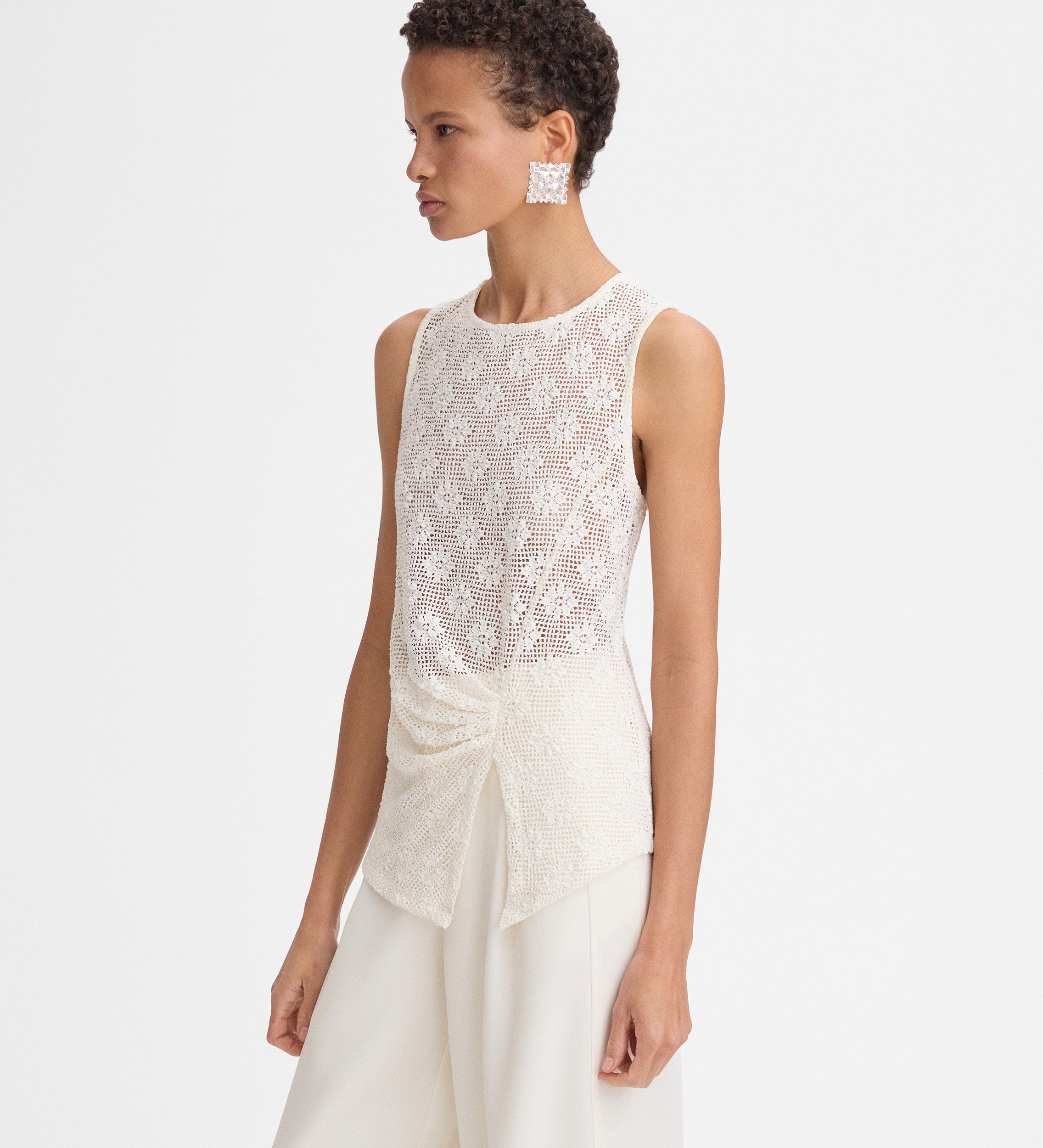 Top elástico tejido fantasía