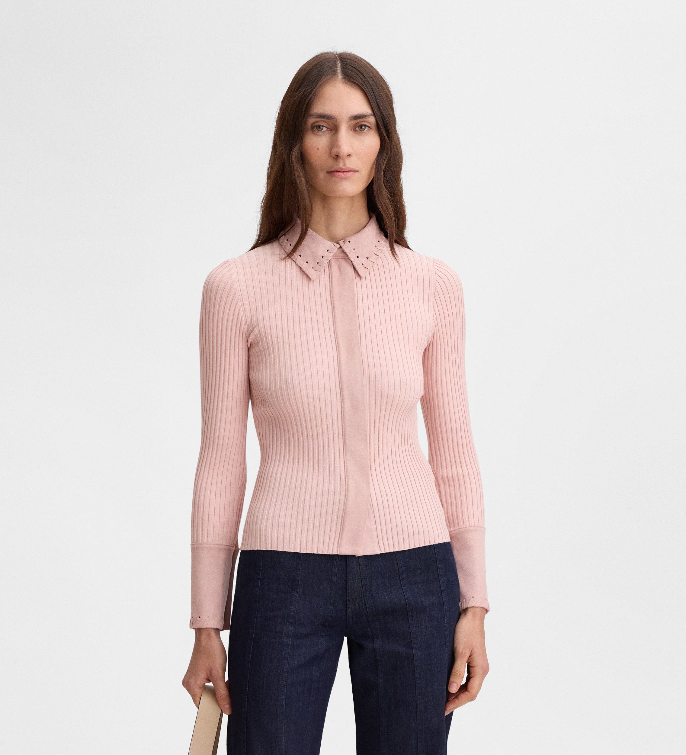 Polo shirt suede details