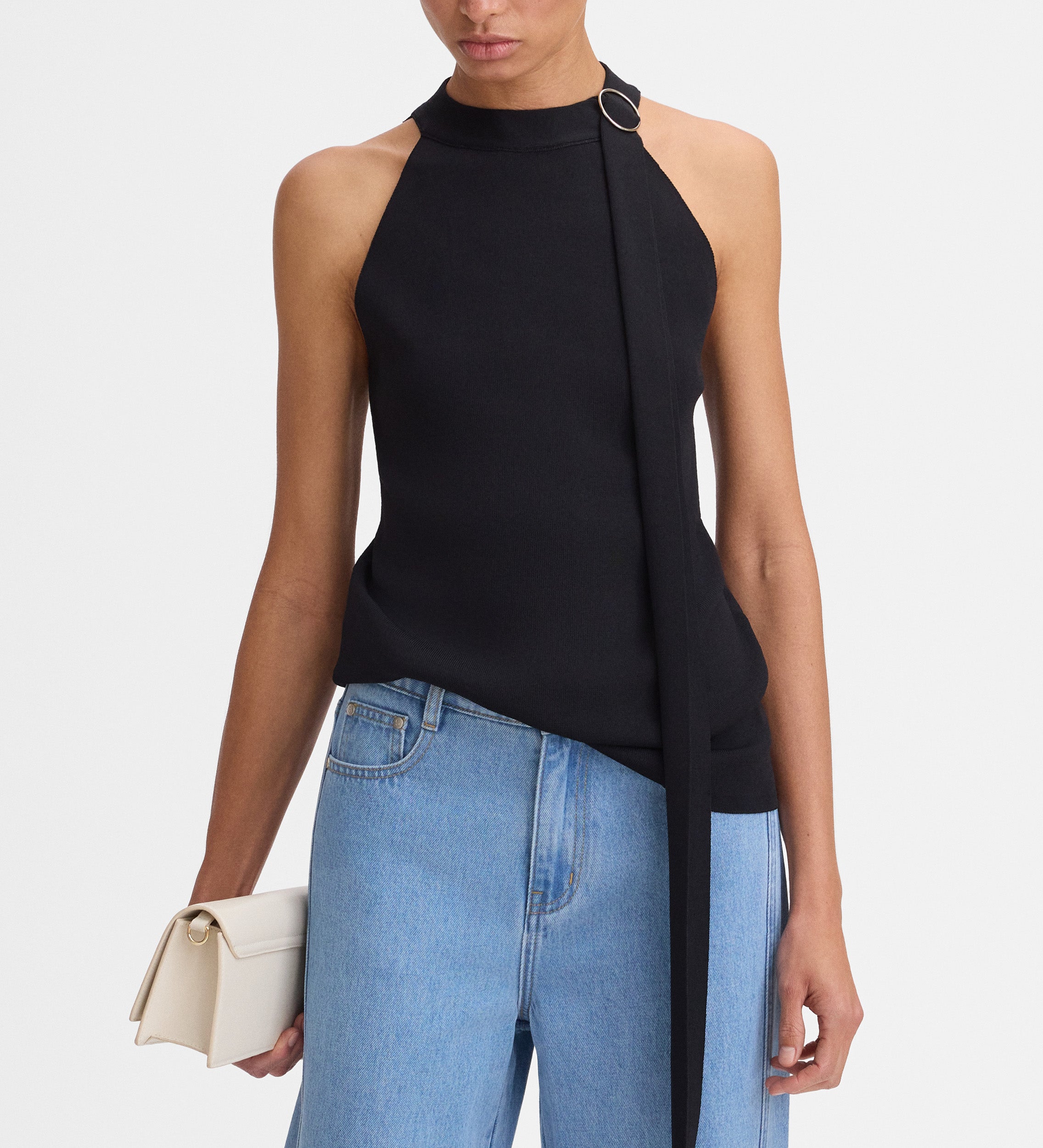 Halter top with buckle