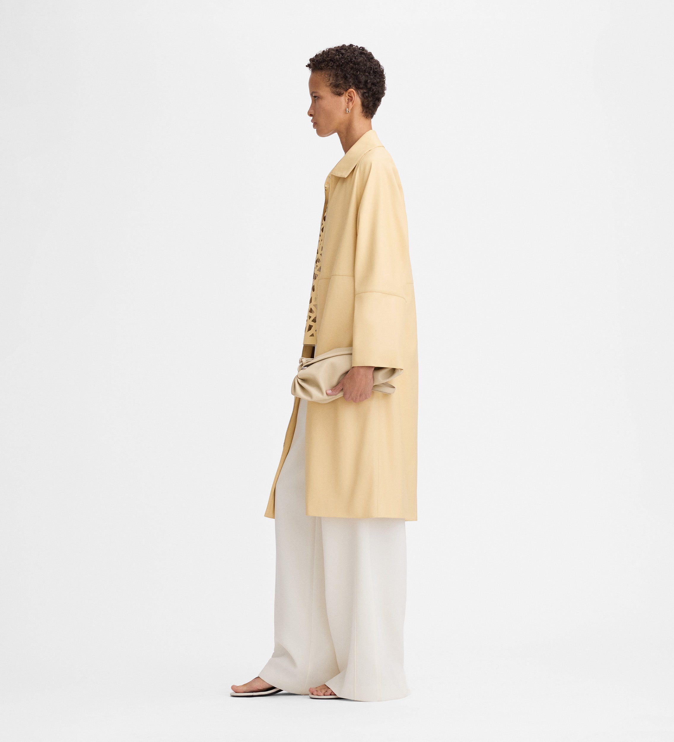 Vegan leather trench coat