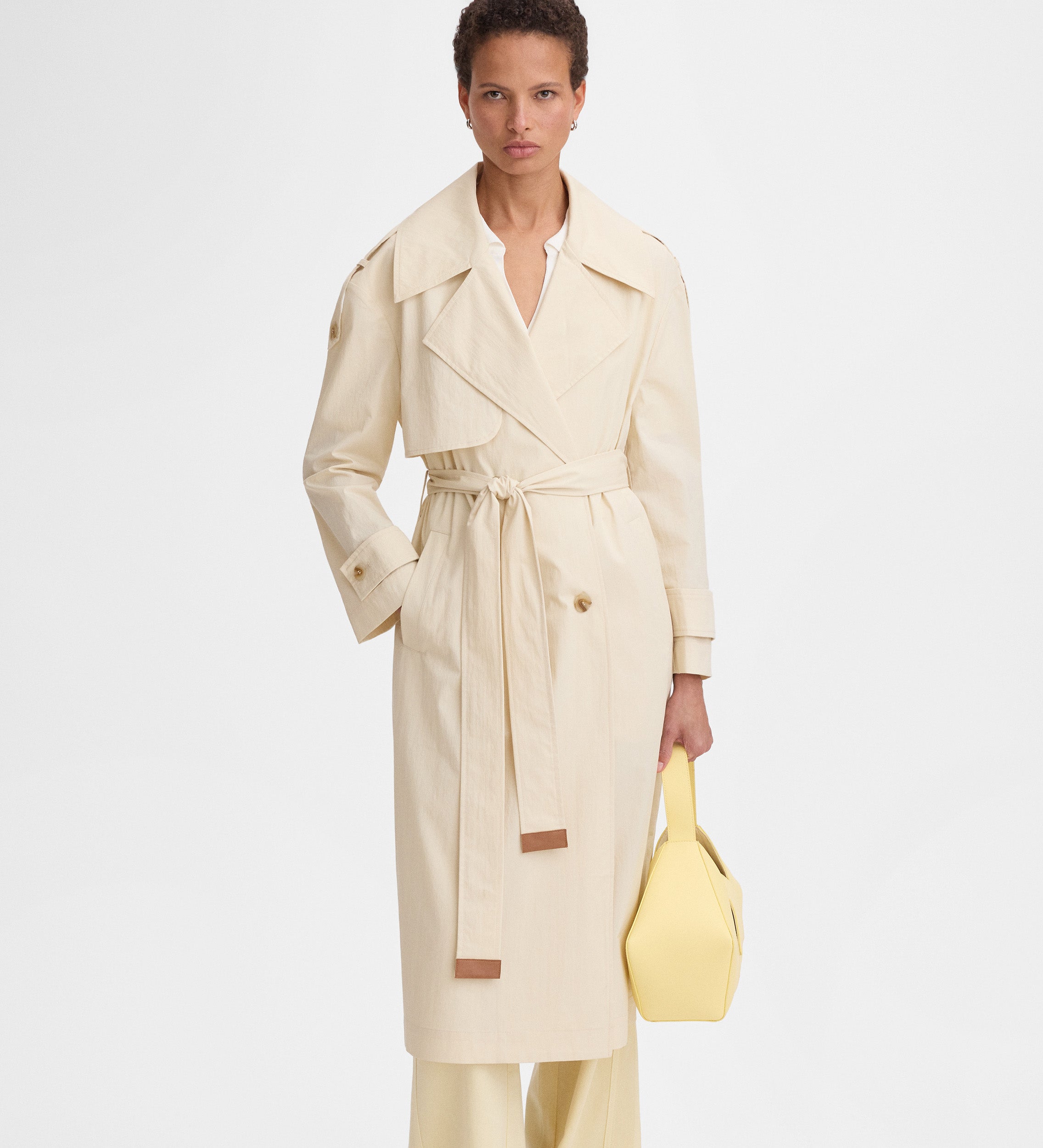 Technical fabric trench coat