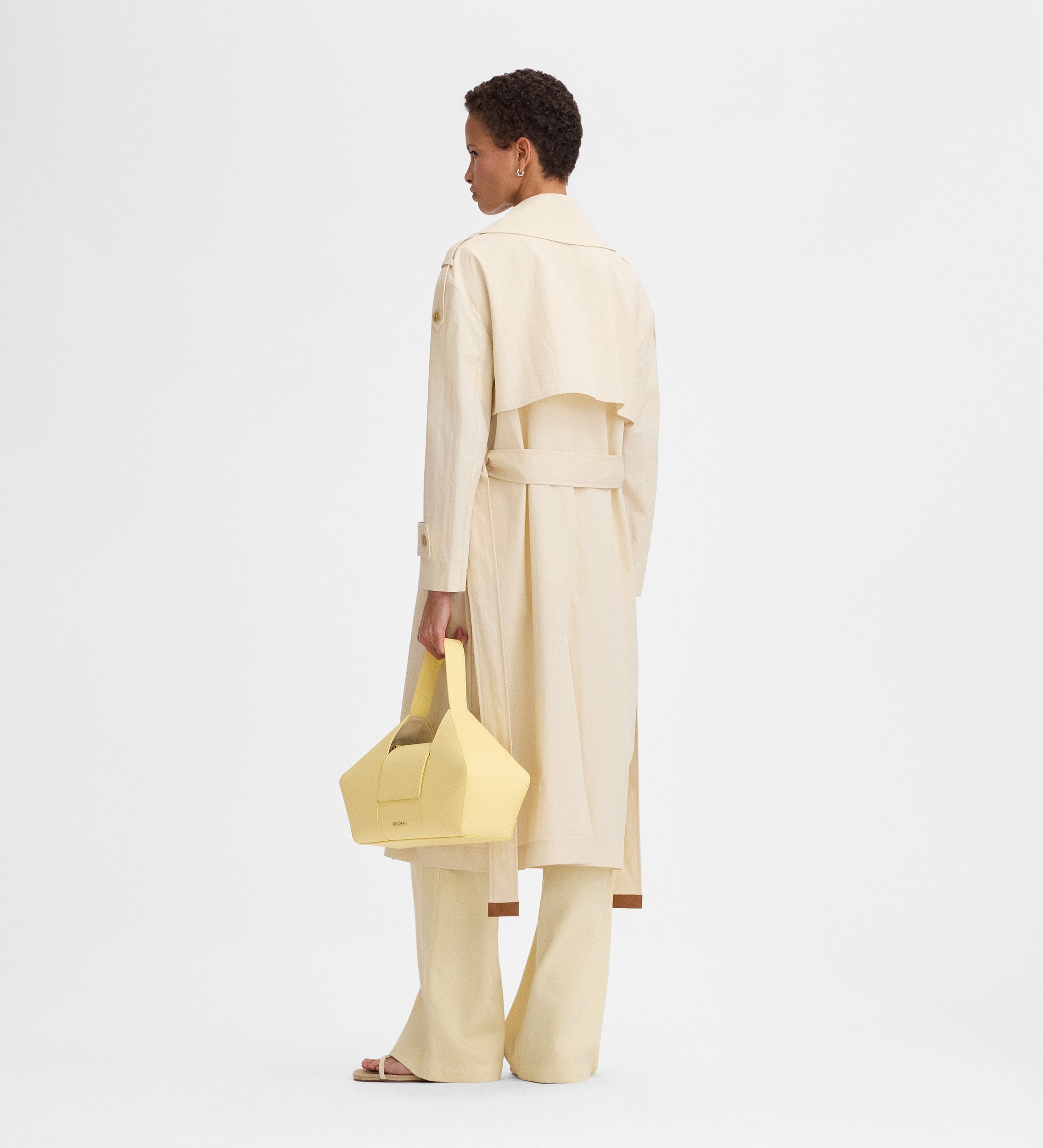 Technical fabric trench coat