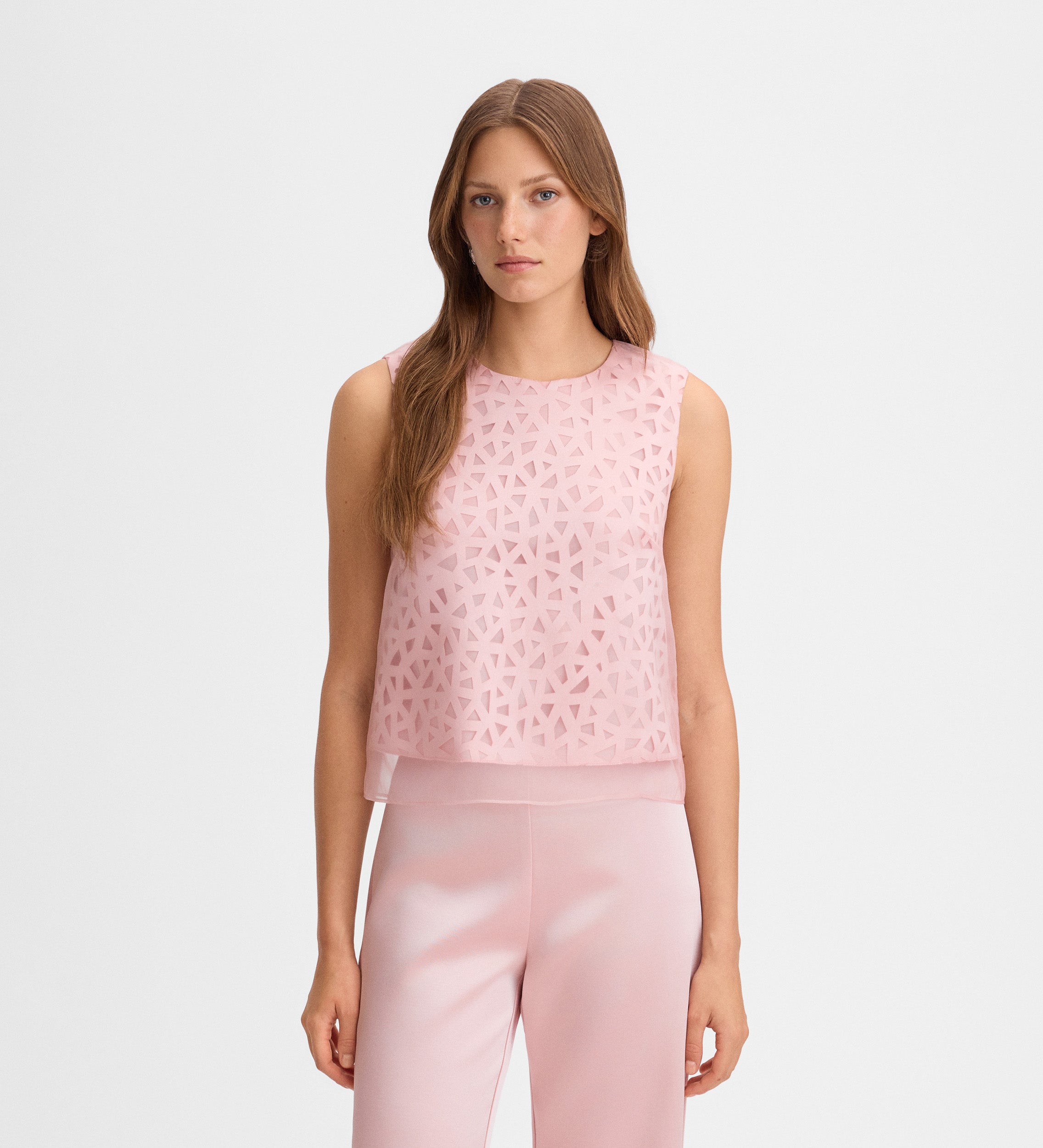 Top satén troquelado