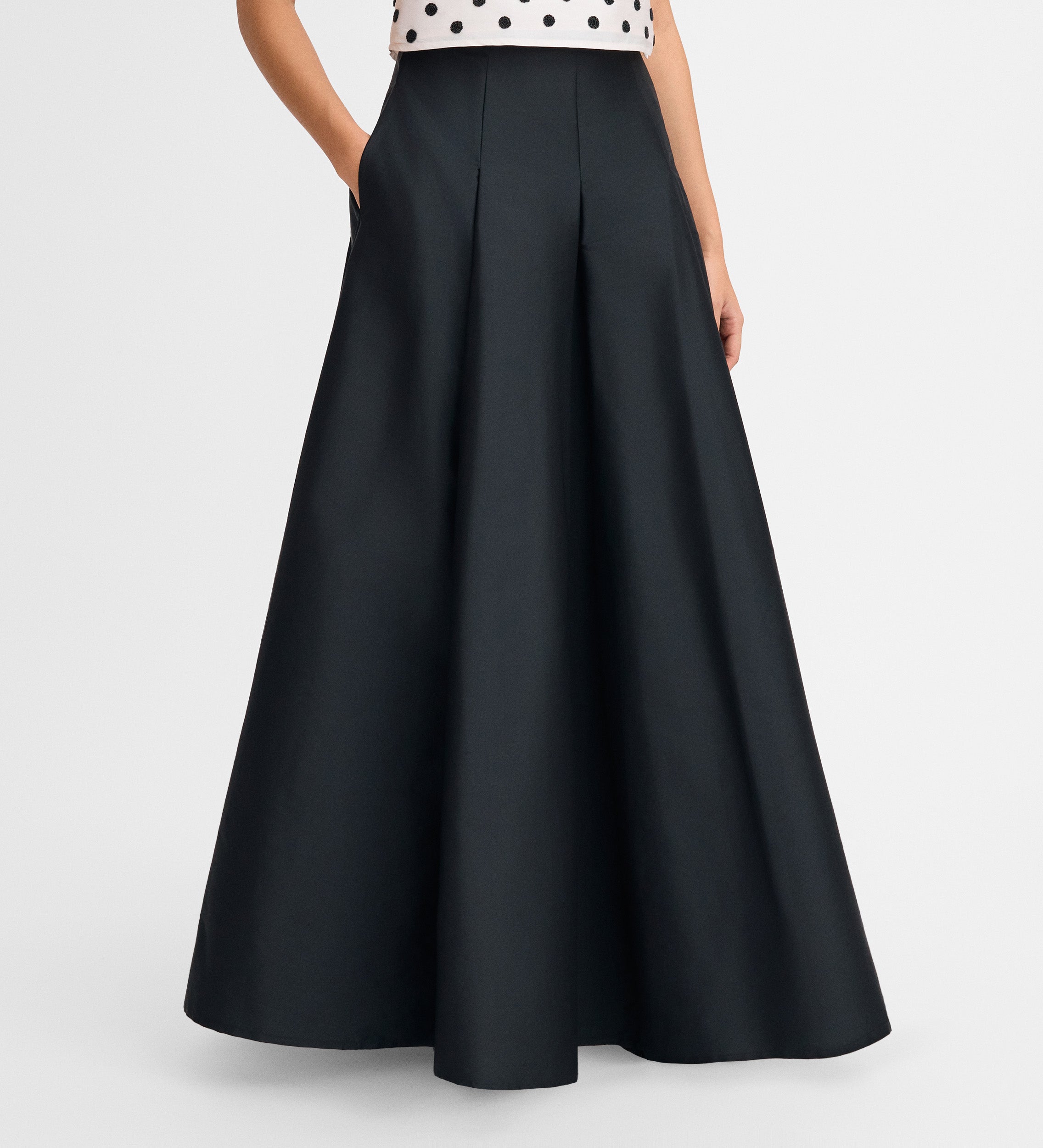 Falda larga tafetán