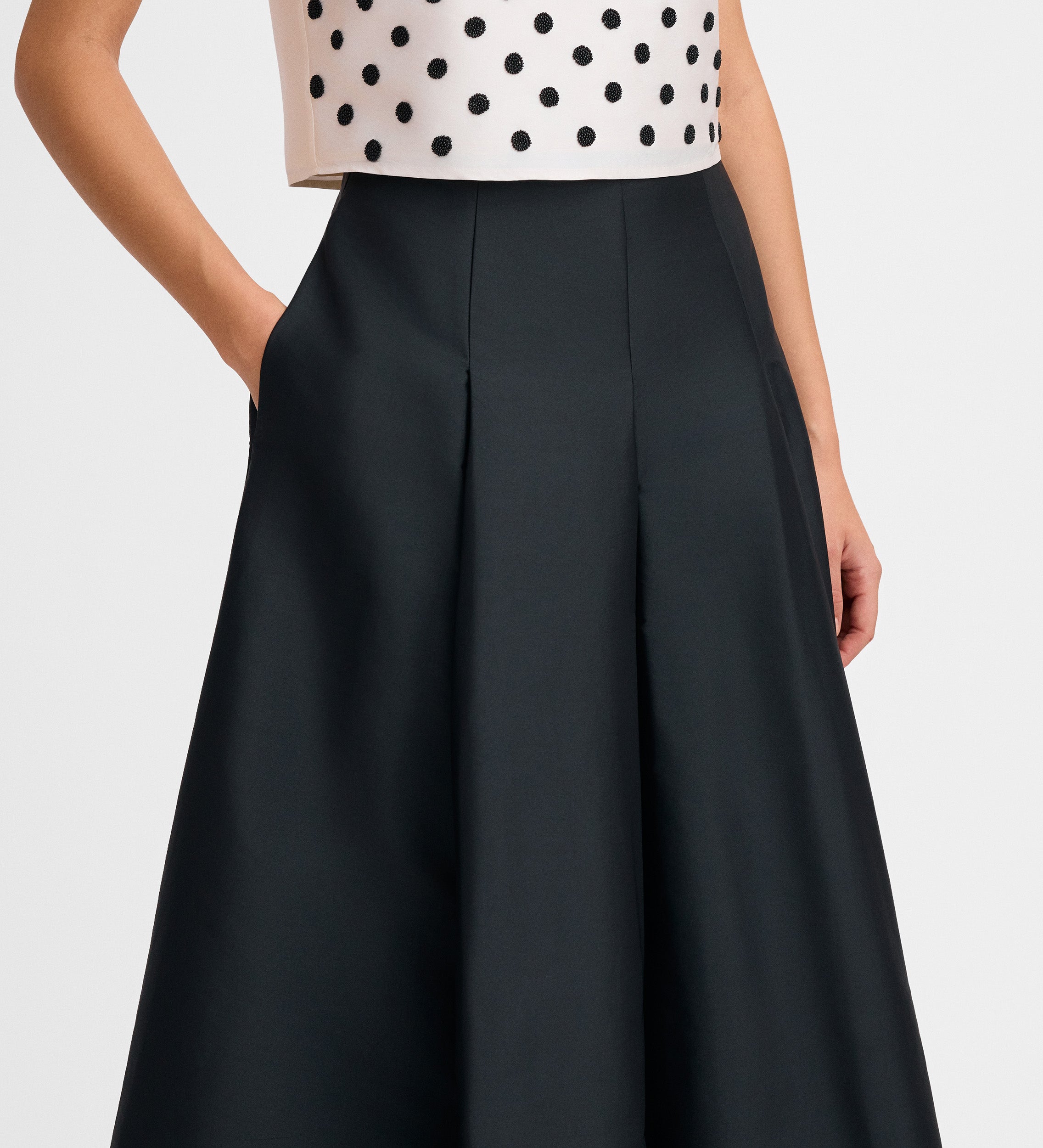 Falda larga tafetán