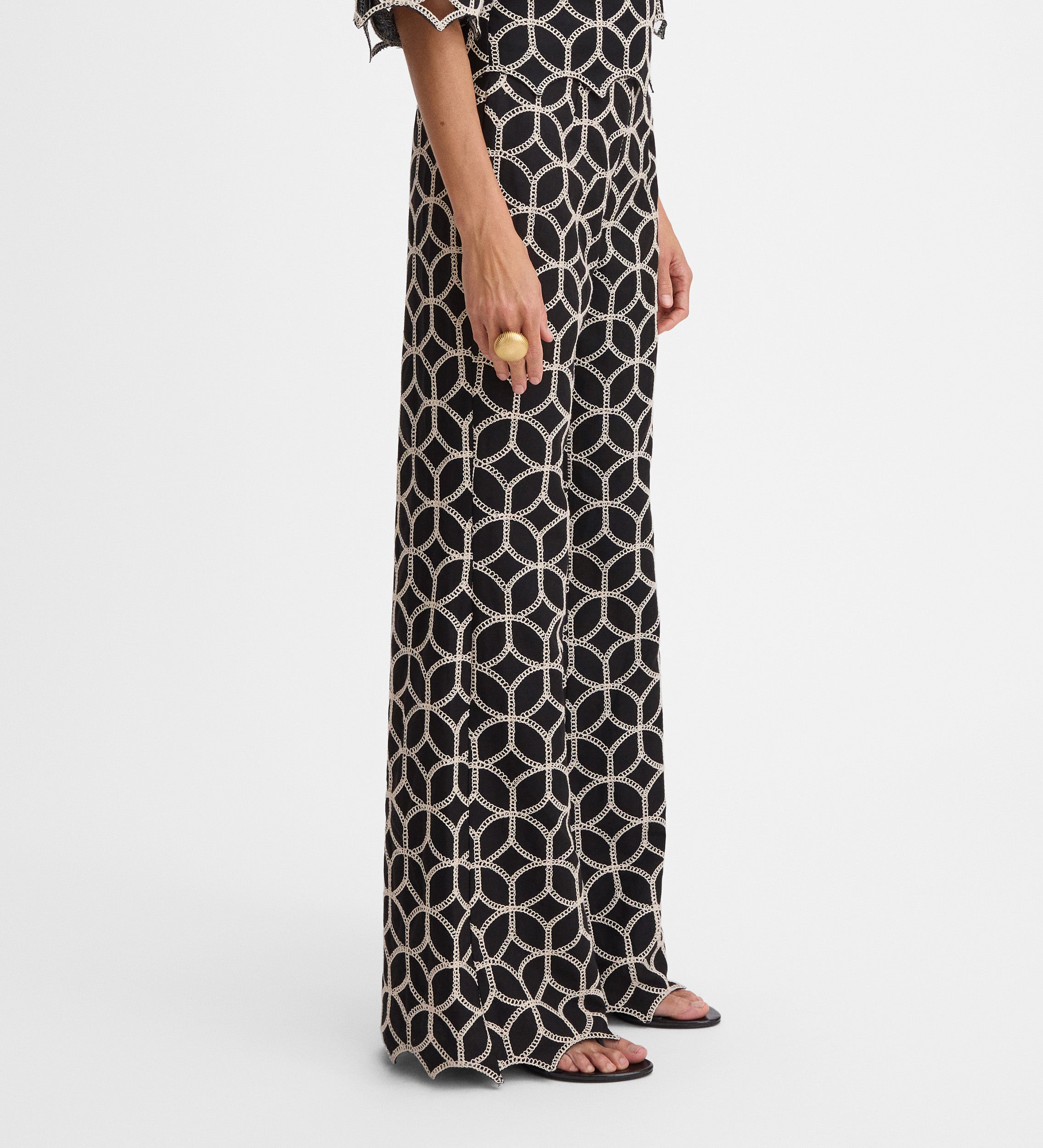 Embroidered palazzo pants
