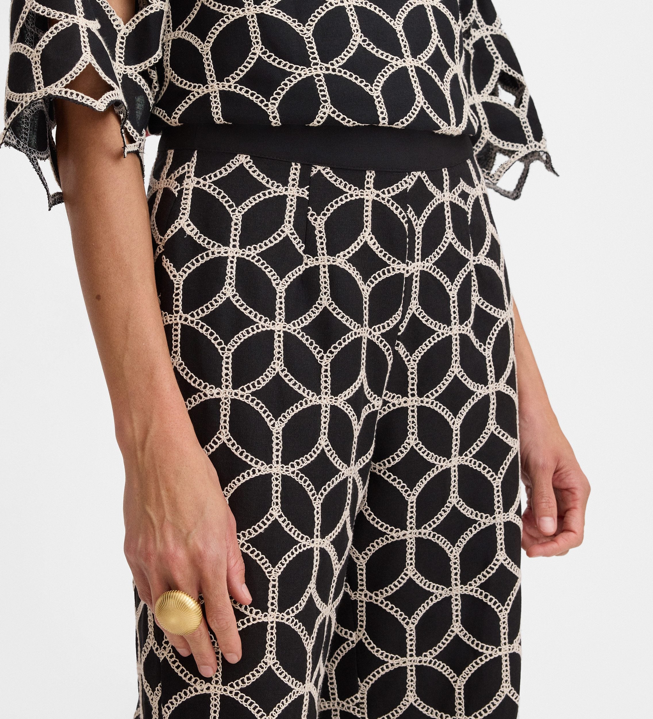 Embroidered palazzo pants