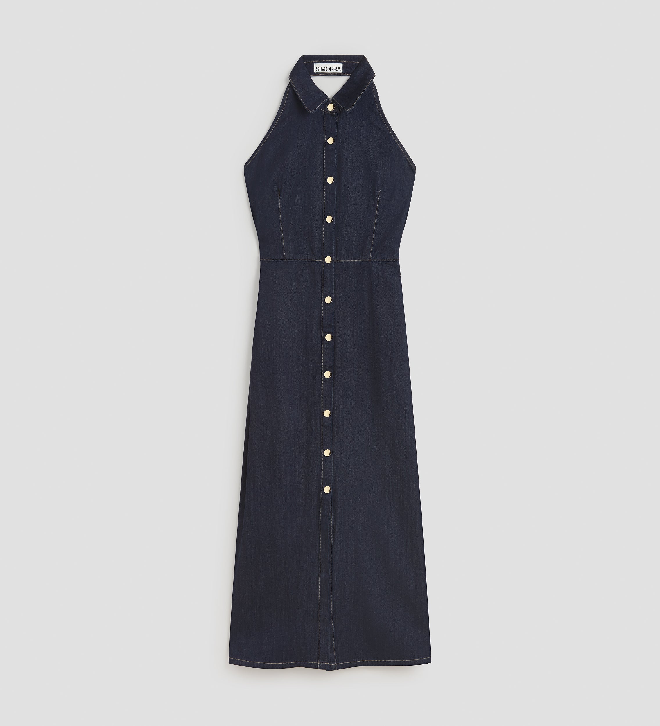 Denim dress with a hemline