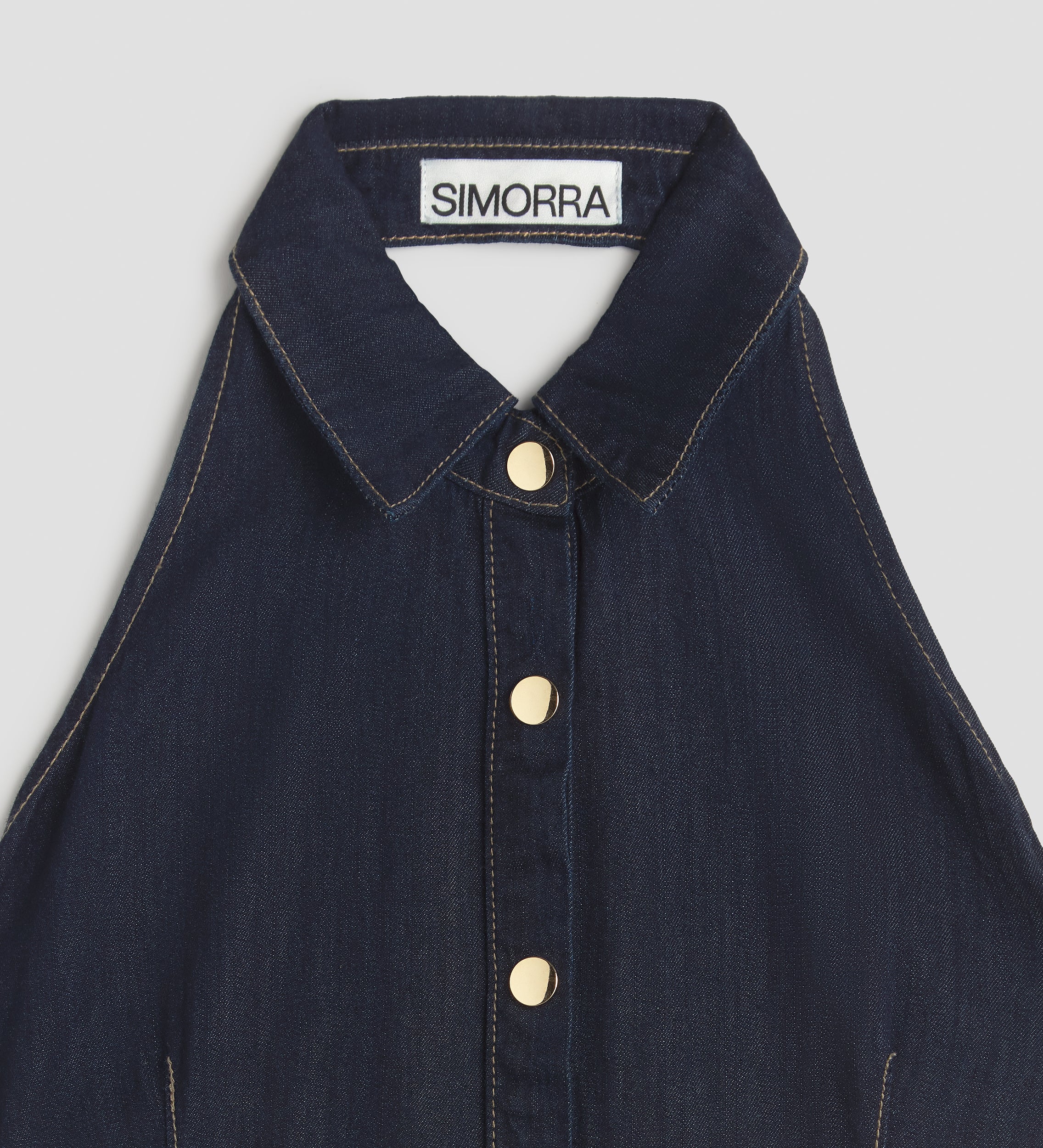 Denim dress with a hemline