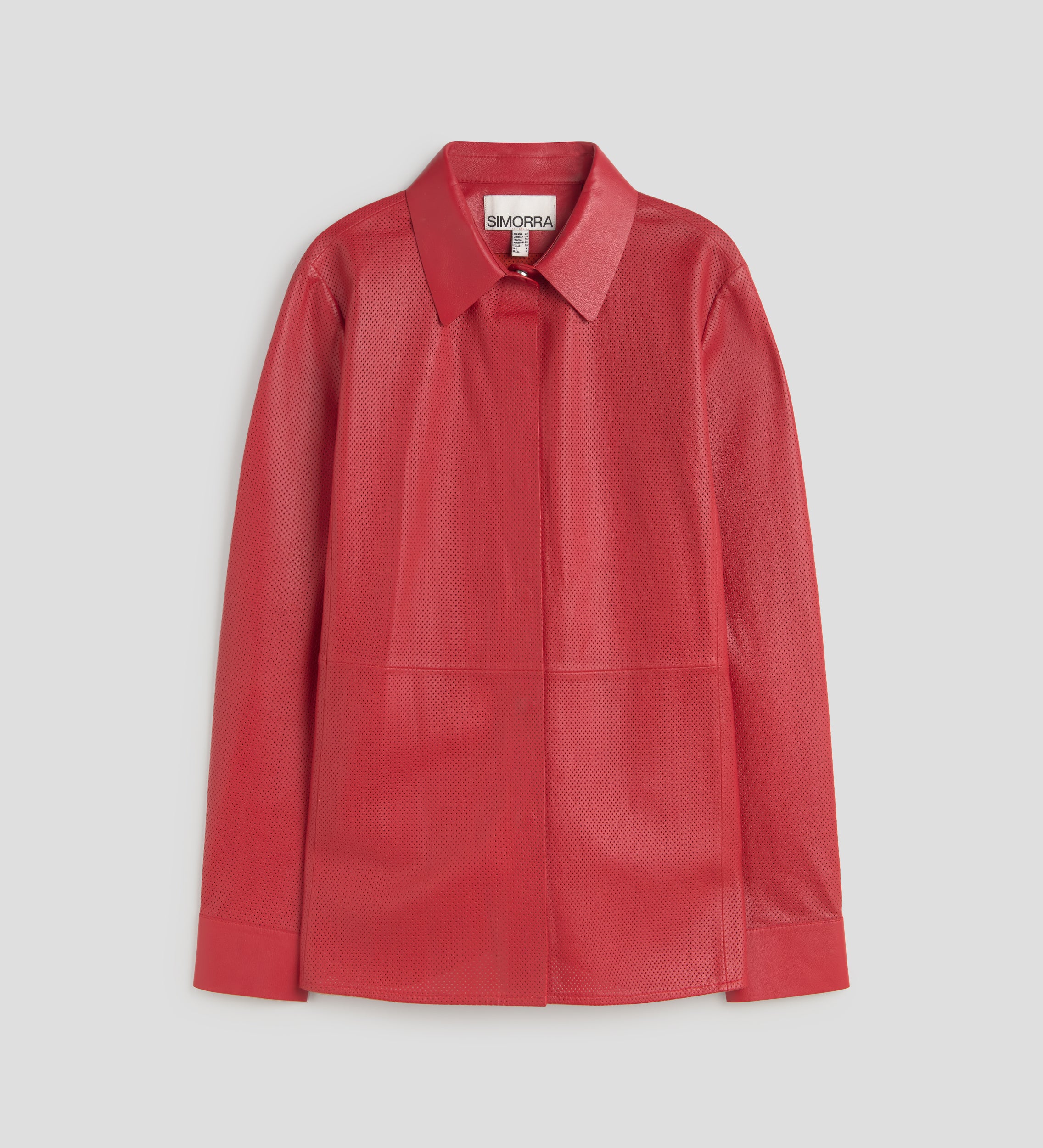 Sobrecamisa piel de napa troquelada