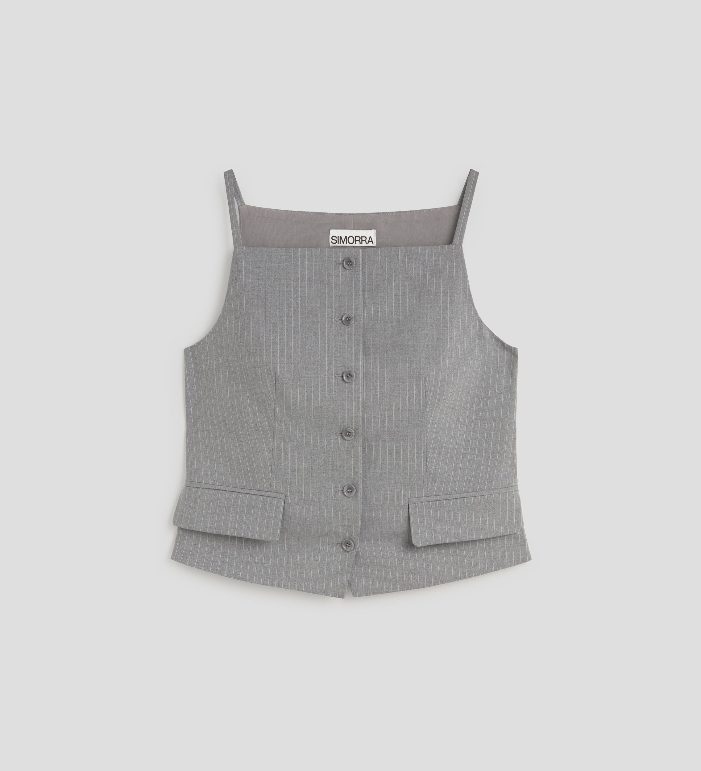 Striped vest with straps