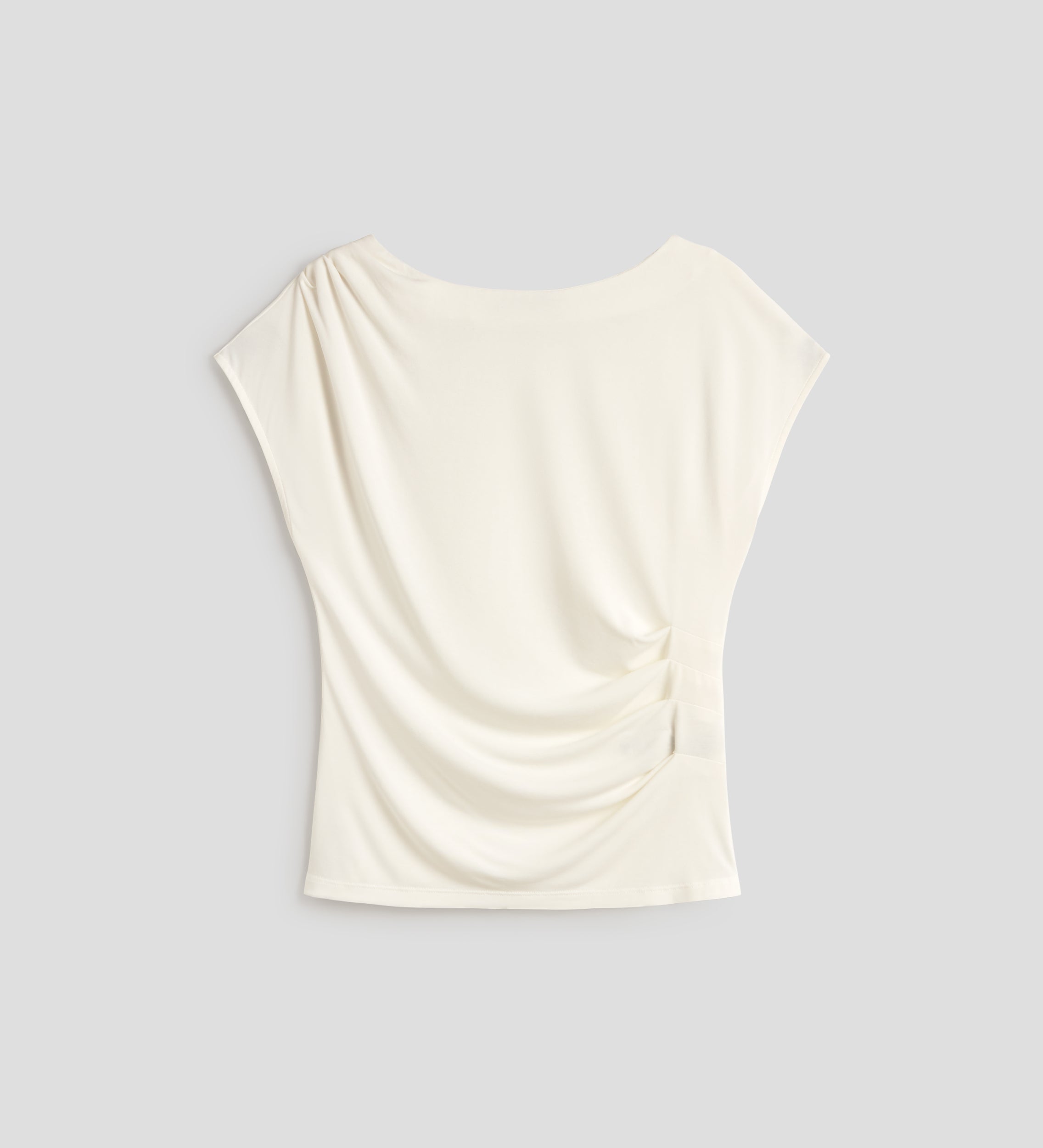 T-shirt with gathered sleeves