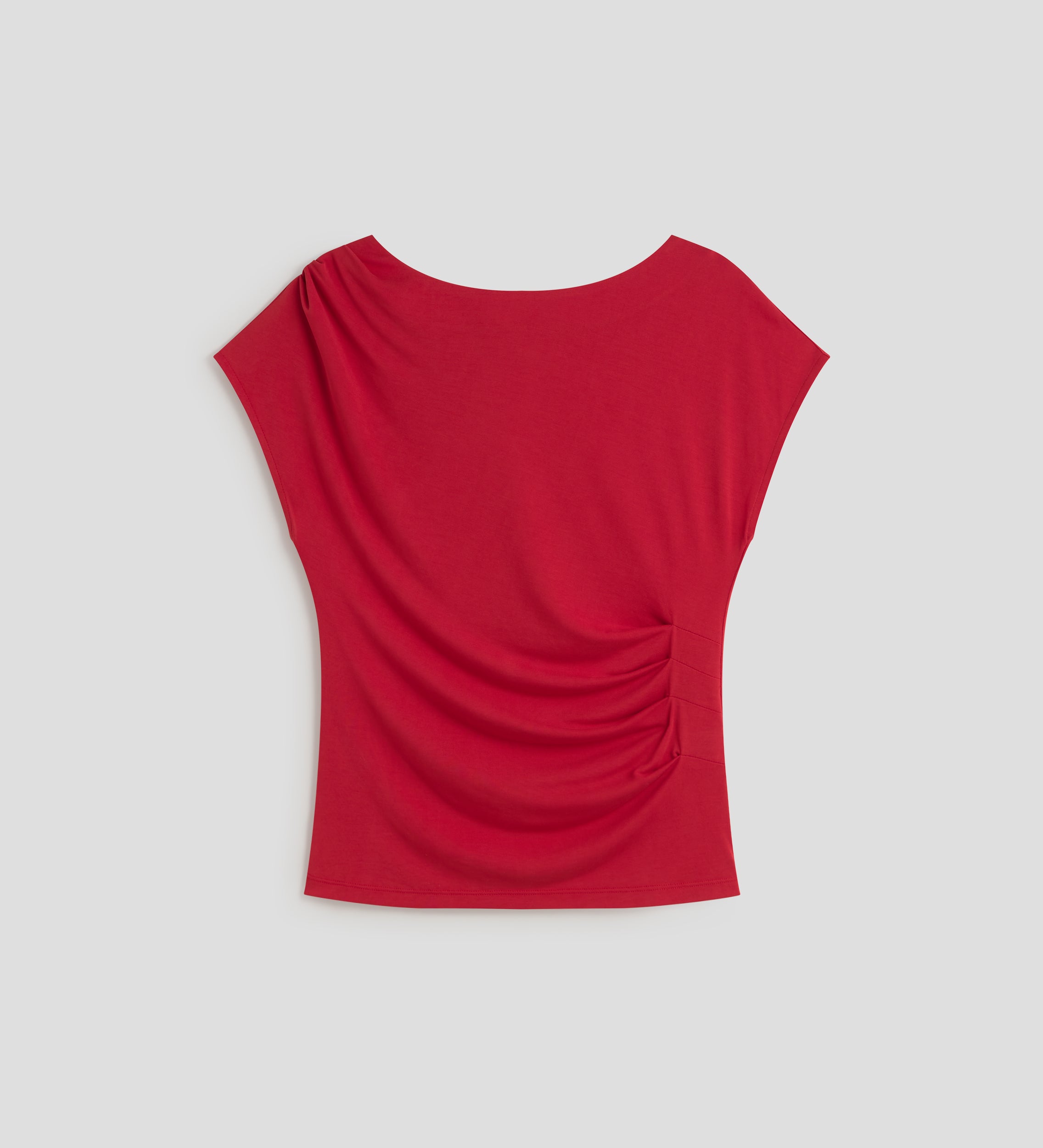 T-shirt with gathered sleeves