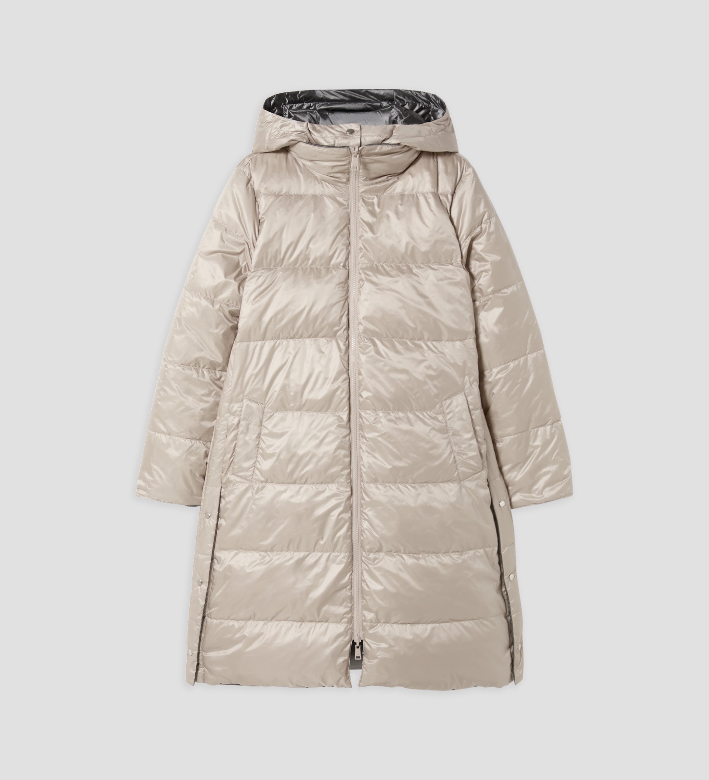 Parka larga reversible