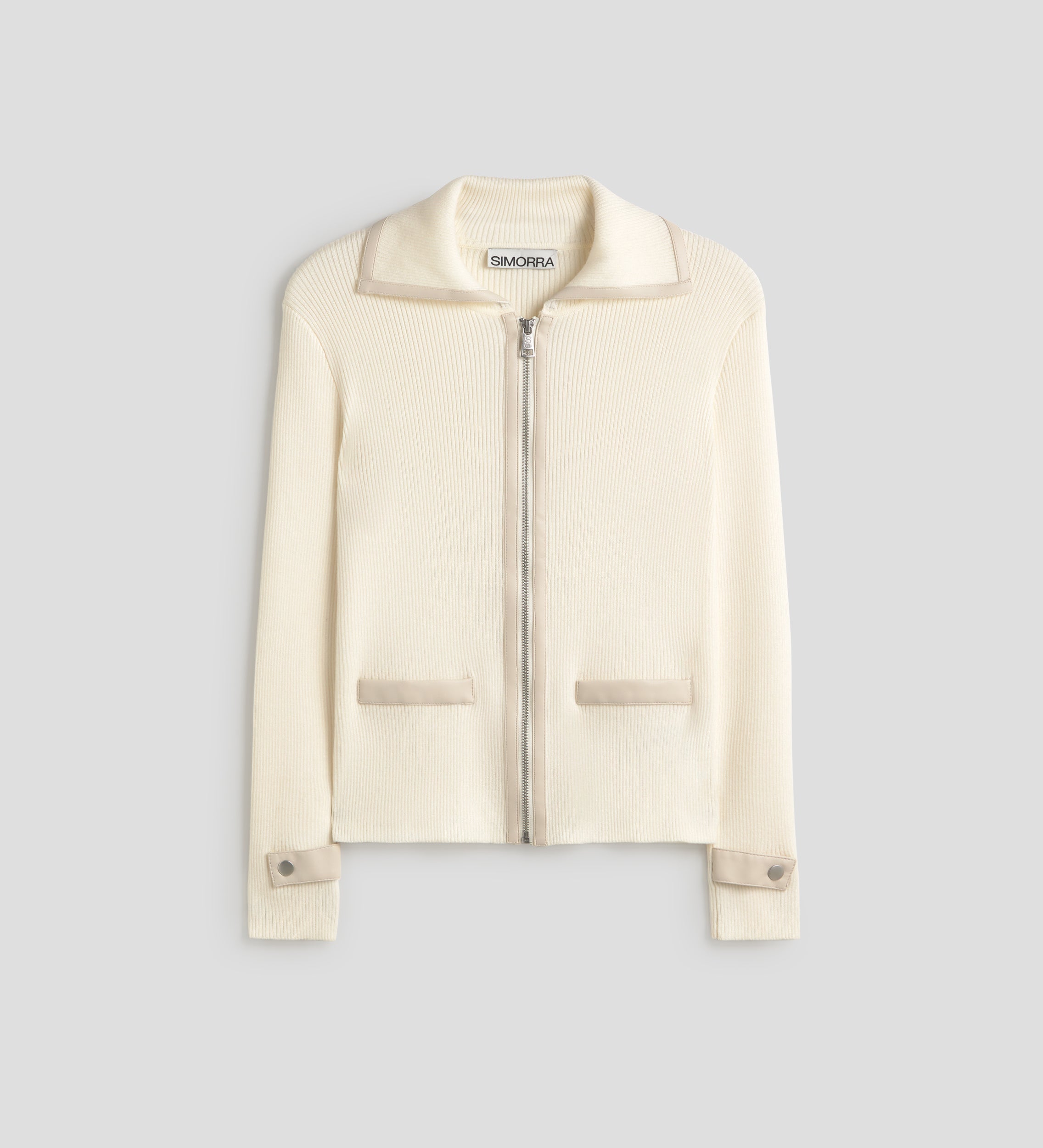 Chaqueta de punto con polipiel