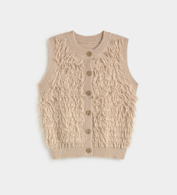 Textured knit gilet