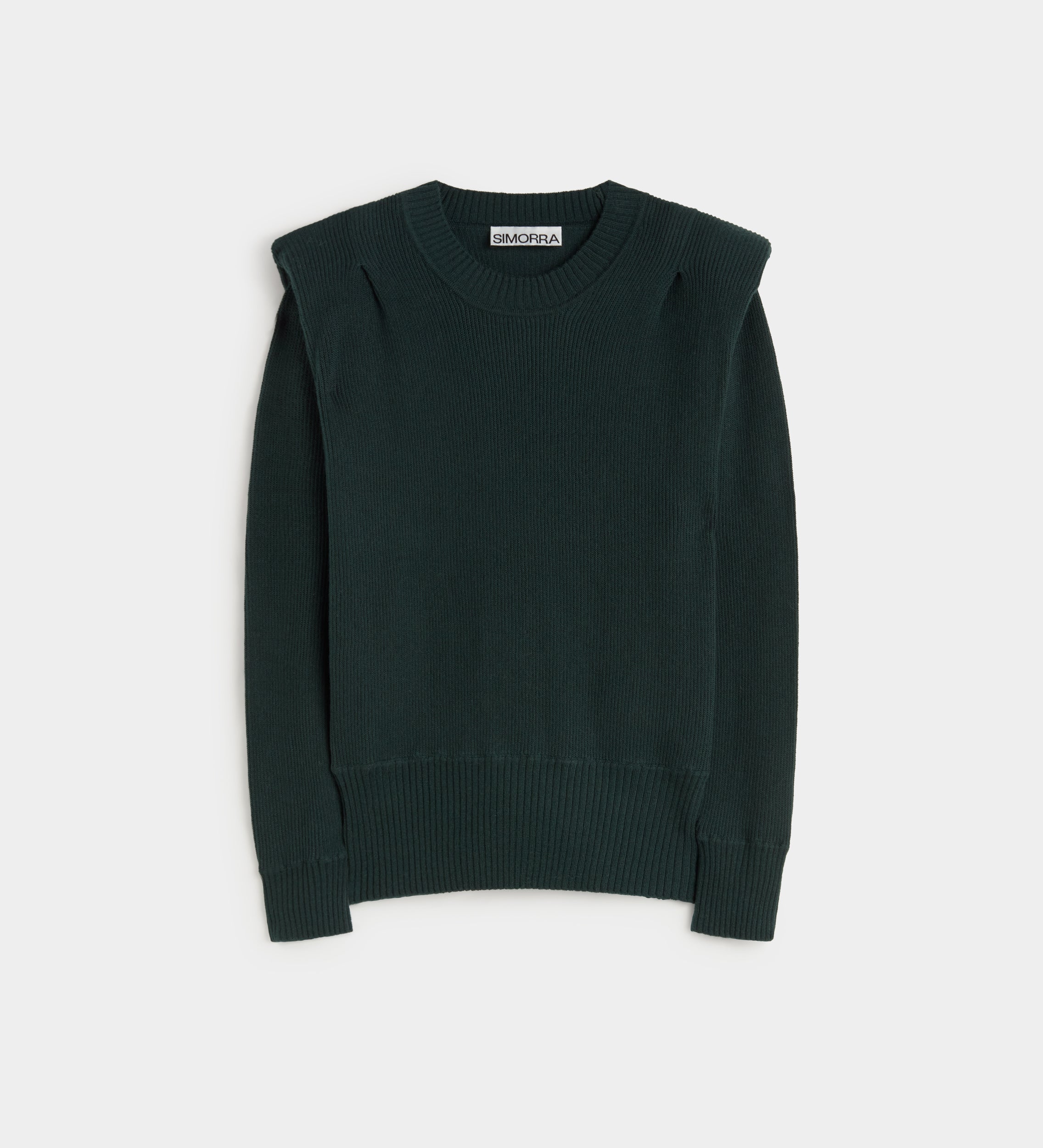 Knit sweater with shoulder pads