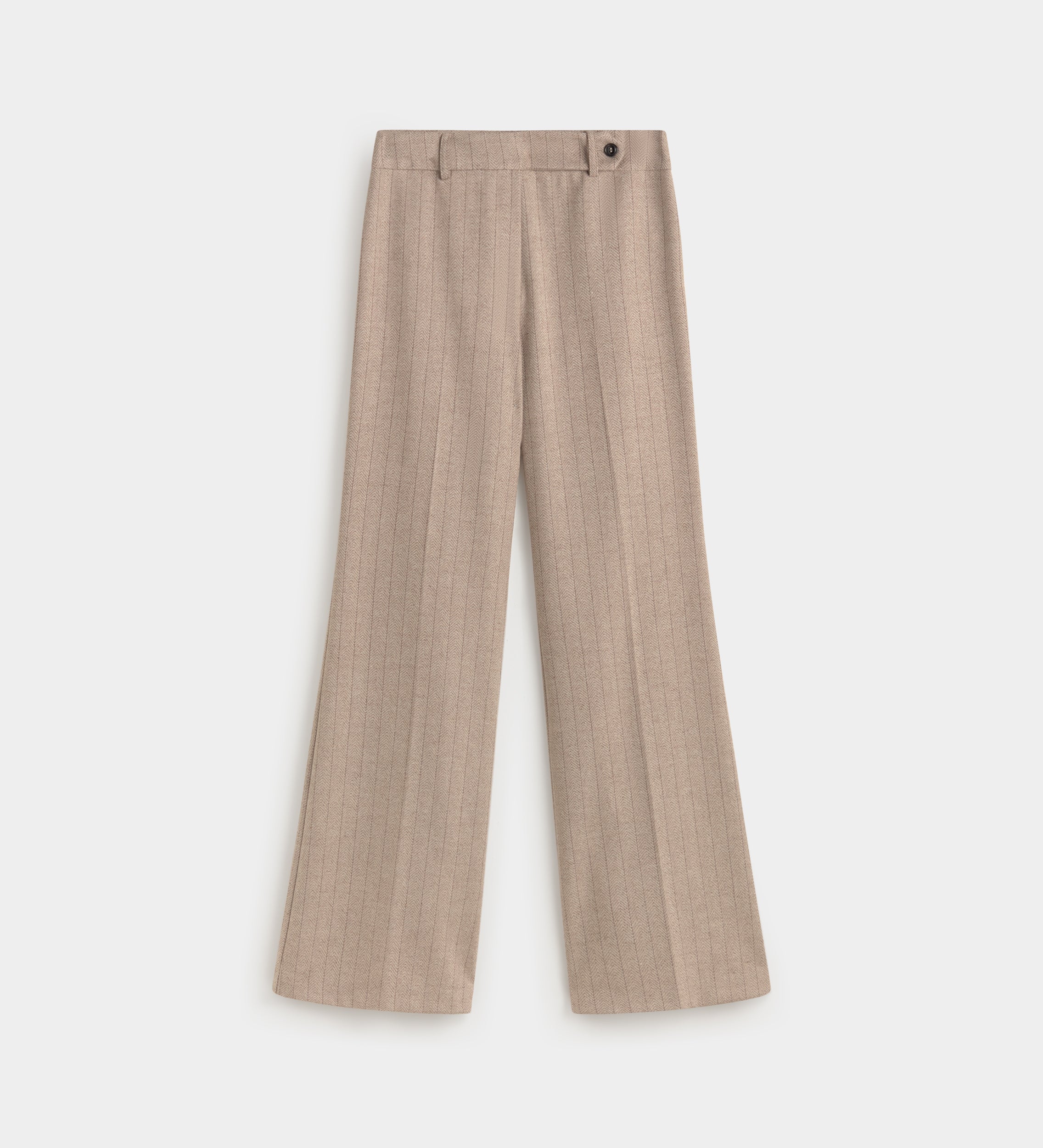 Flared herringbone trousers