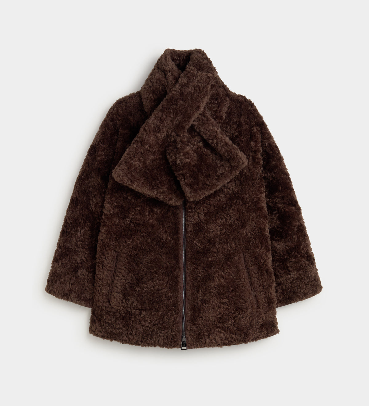 Faux-fur long jacket