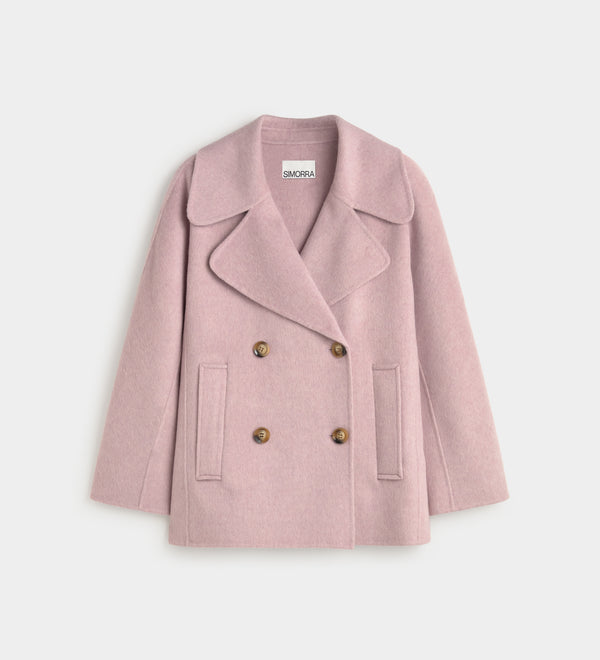 Double-faced wool long jacket