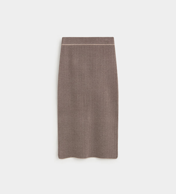Herringbone knit skirt