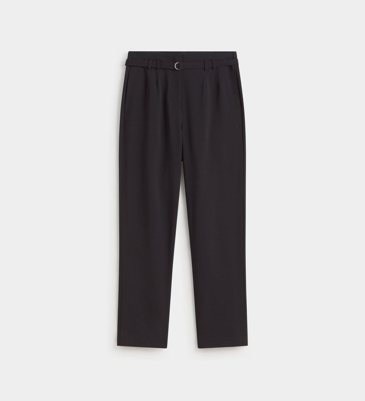 Straight trousers with belt