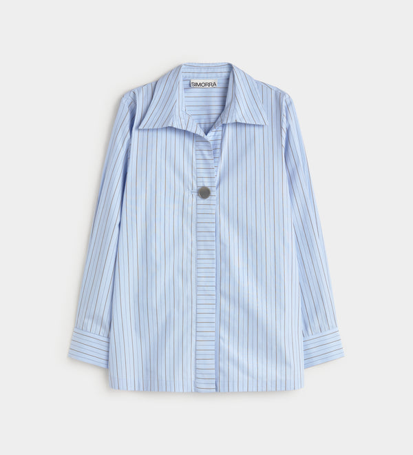 Striped button-up shirt