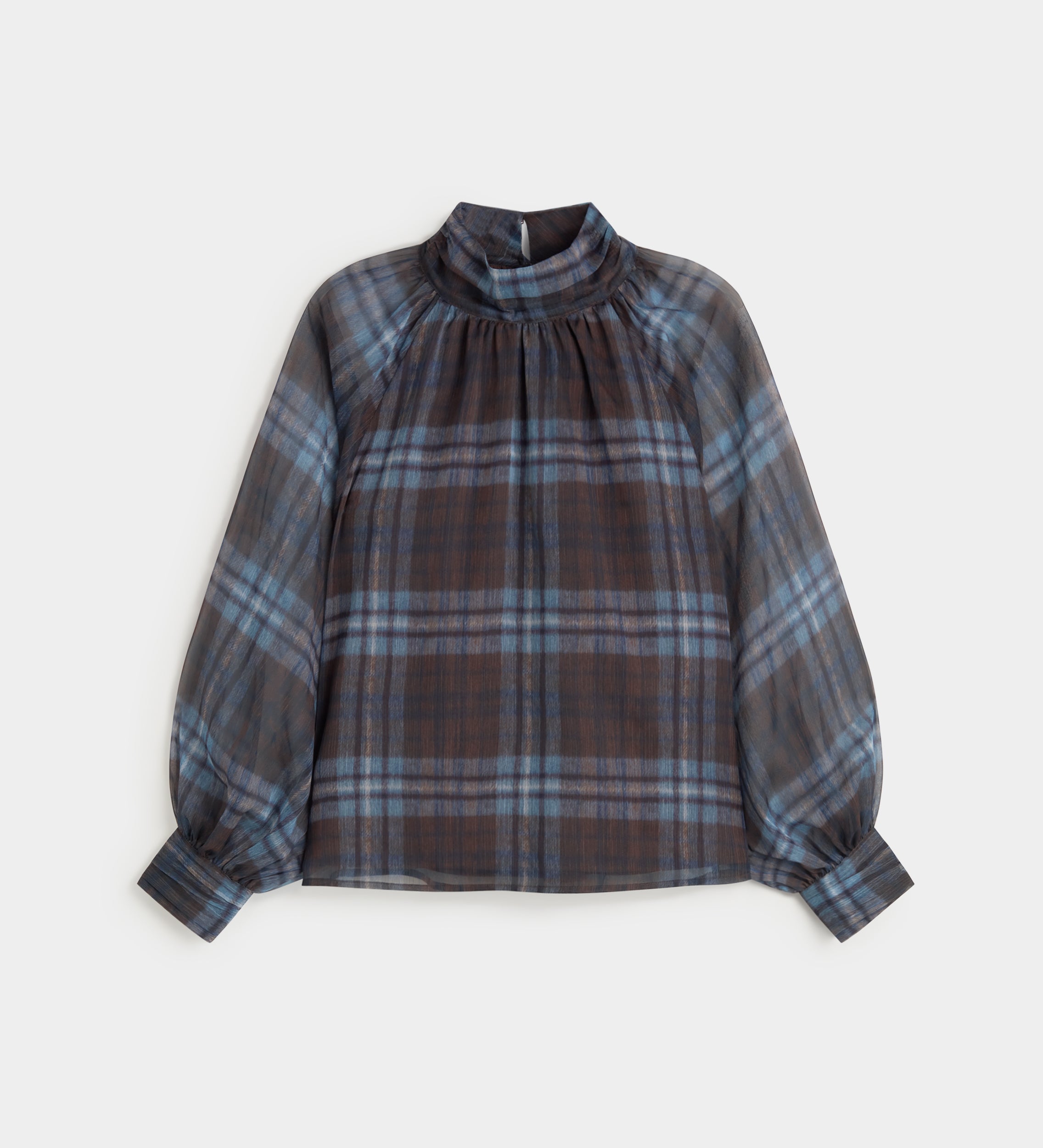 Blusa fluida estampado cuadros