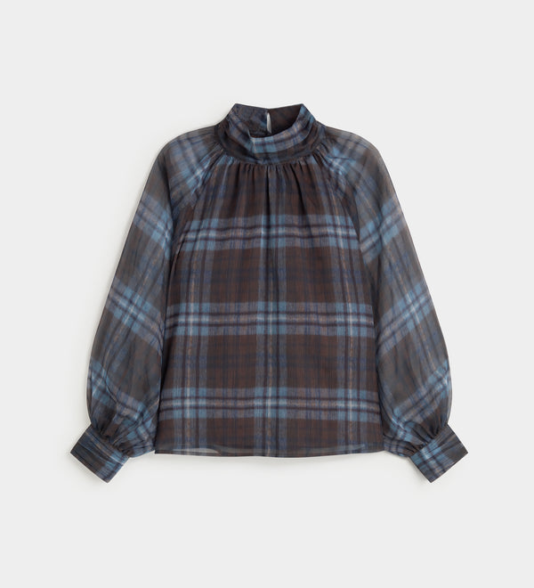 Fluid checked blouse