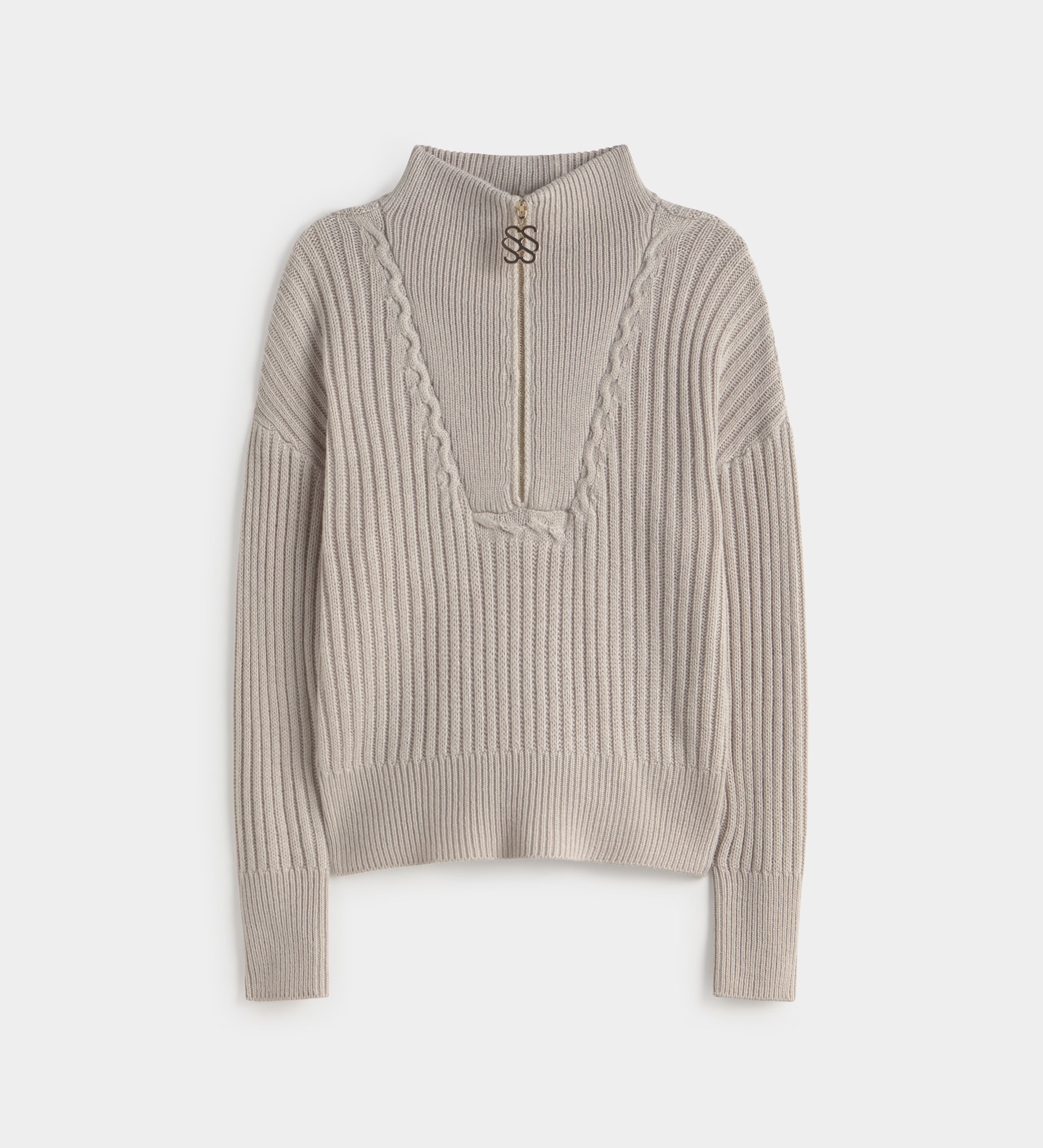 High-neck knit sweater