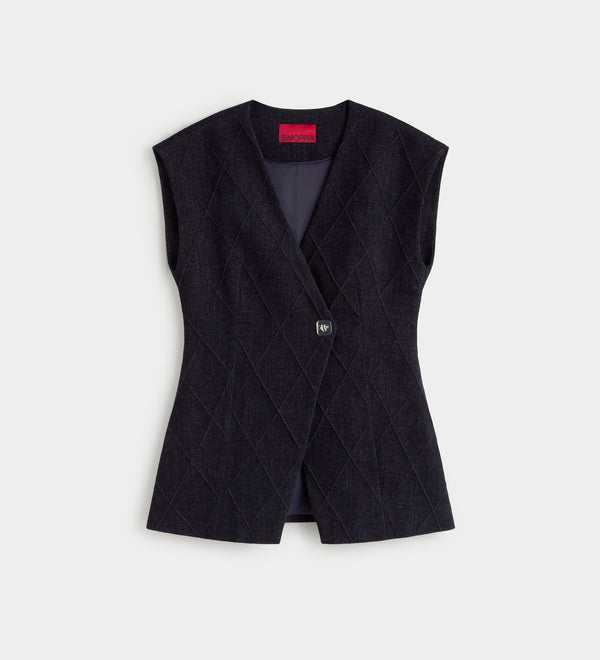 Chaleco efecto denim