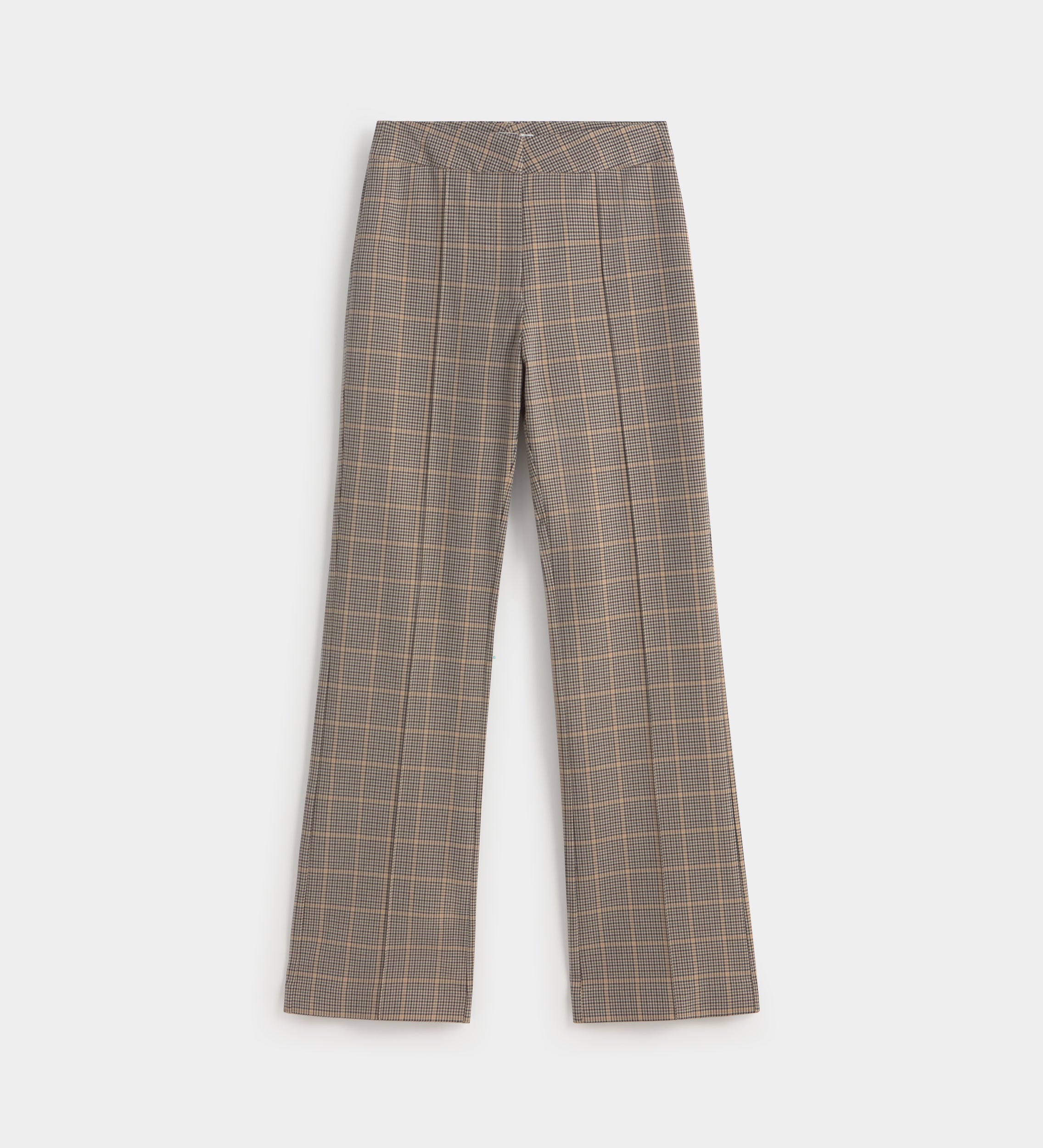 Straight checked trousers