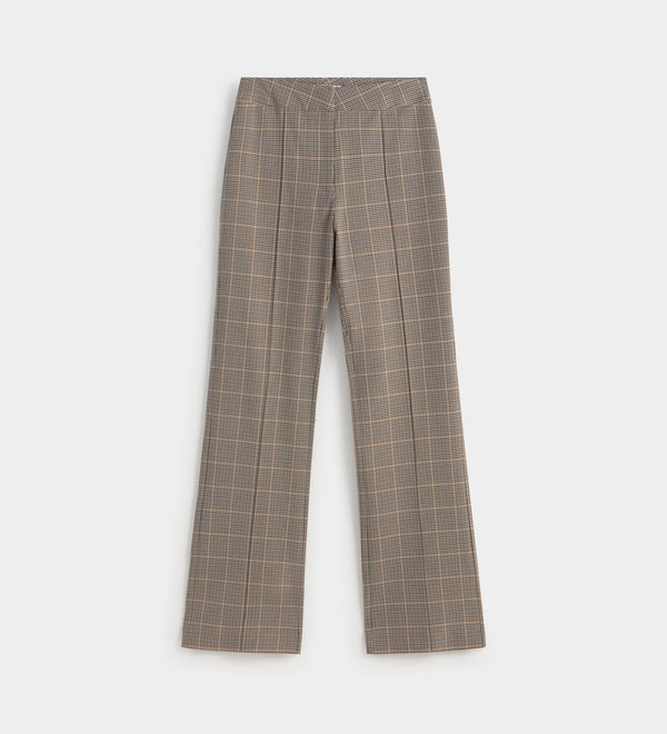 Straight checked trousers
