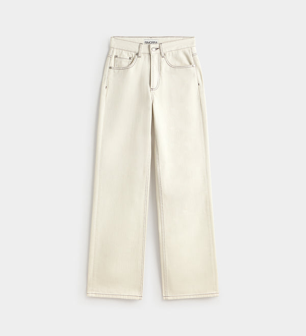 Pantalón sarga algodón recto