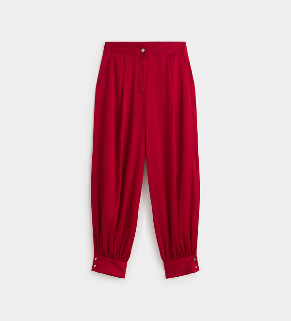 Textured harem trousers