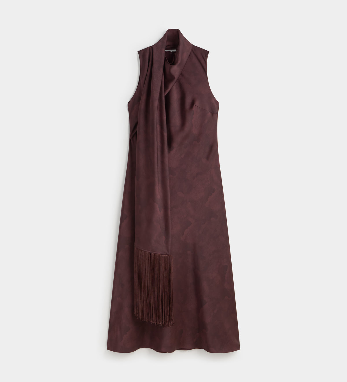 Vestido largo satinado chal