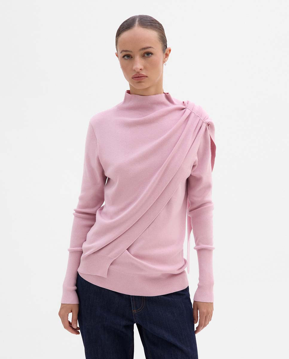 Scarf-effect sweater