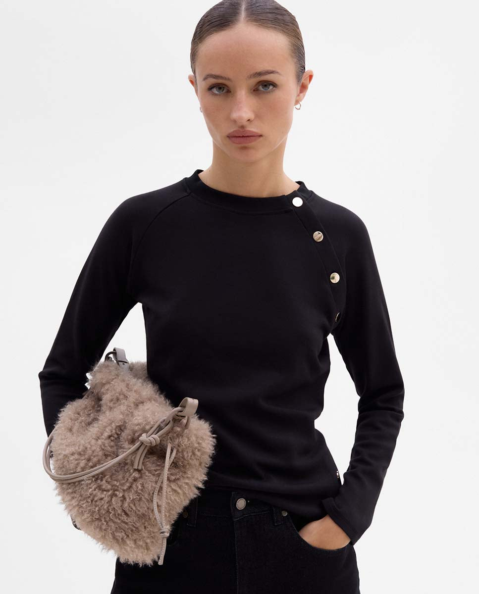 Button-up raglan sleeve shirt
