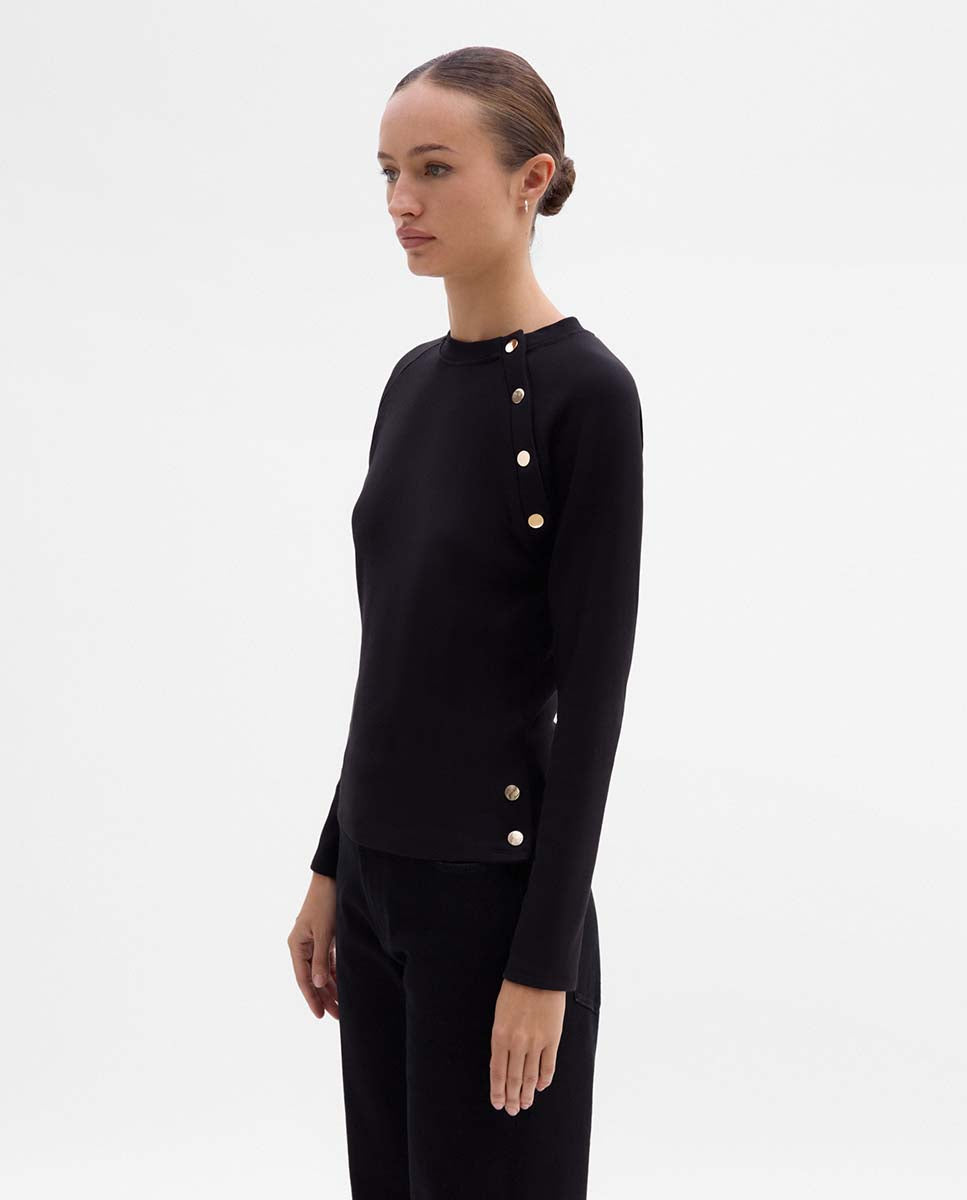 Button-up raglan sleeve shirt